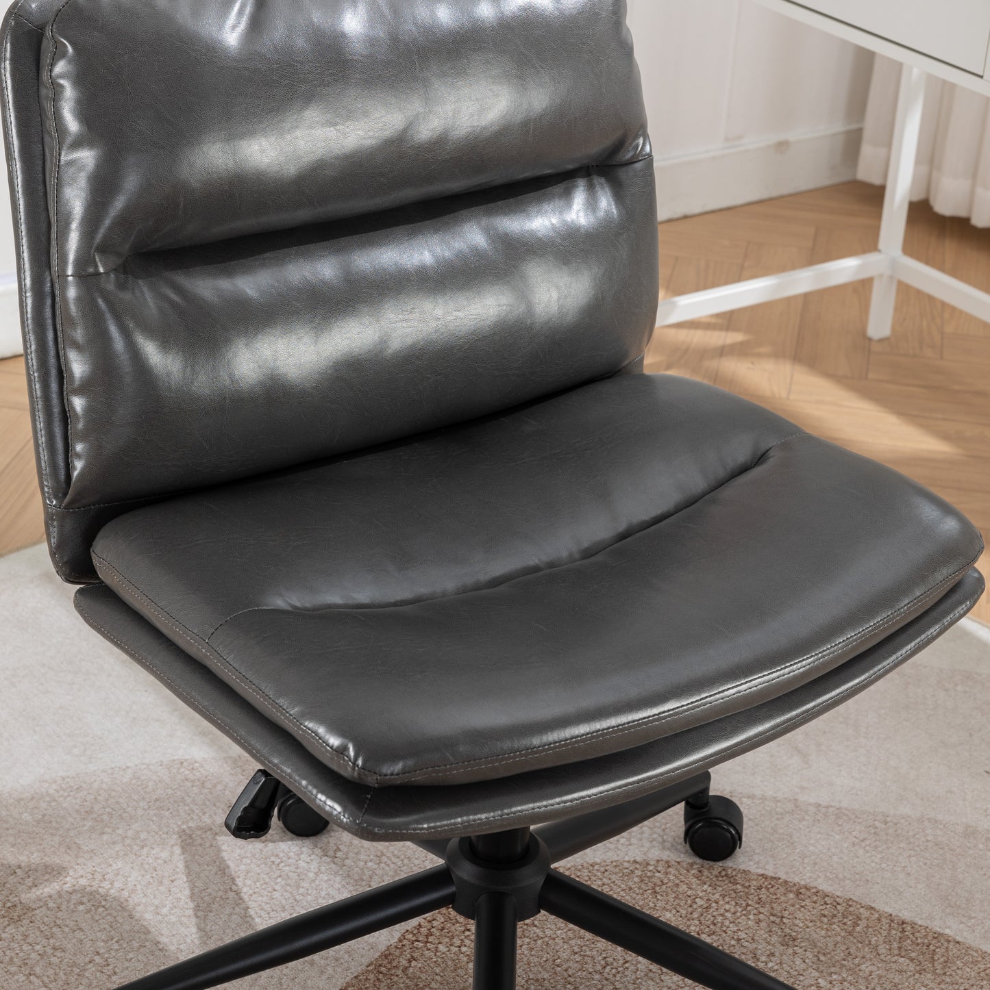 Bizerte Adjustable Swivel Criss Cross Chair, Wide Seat Office Chair Vanity Chair