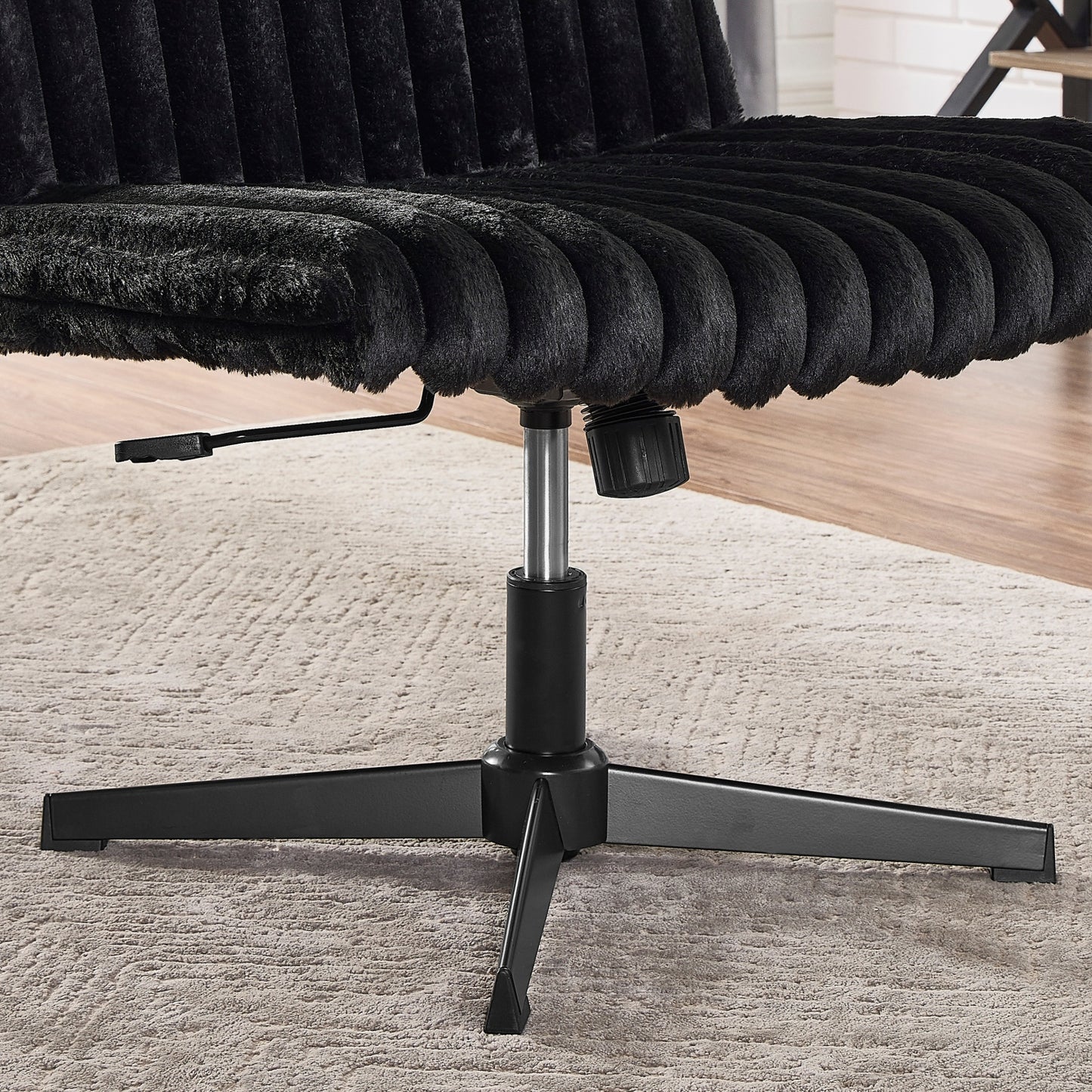 Roundhill Blynn Adjustable Swivel Criss Cross Chair, Wide Seat Office Chair Vanity Chair