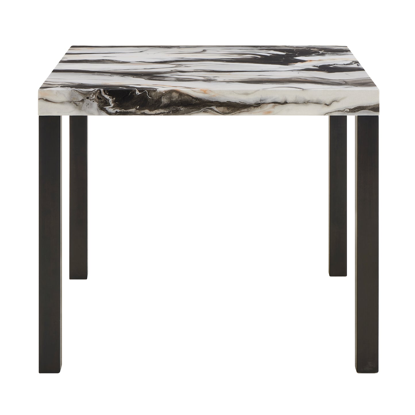 Roundhill Furniture Cavira Modern Faux Marble Counter Height Dining Table with 4 Stools