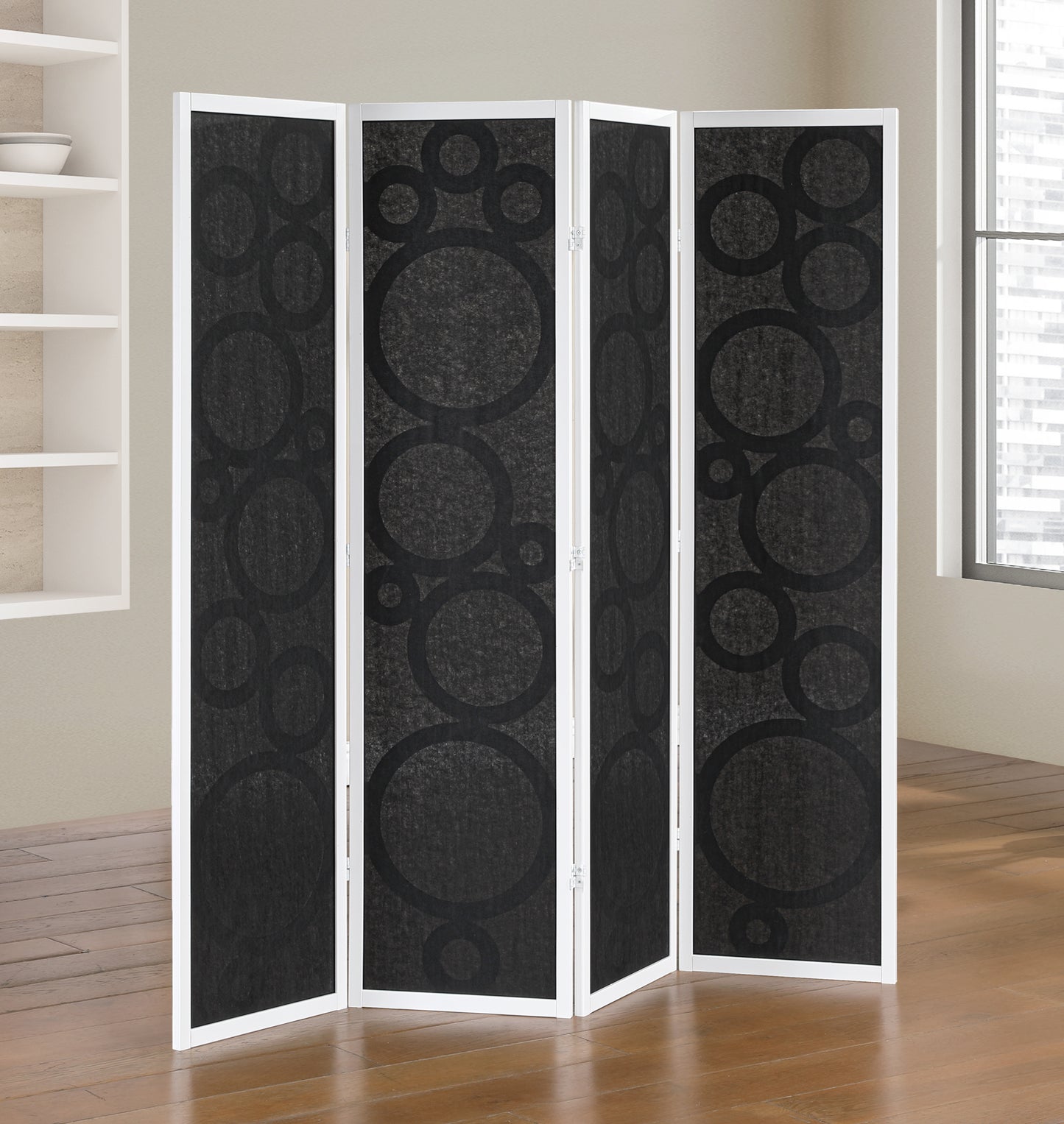 Roundhill Furniture Tavari 4-Panel Room Divider, Decorative Folding Freestanding Privacy Screen