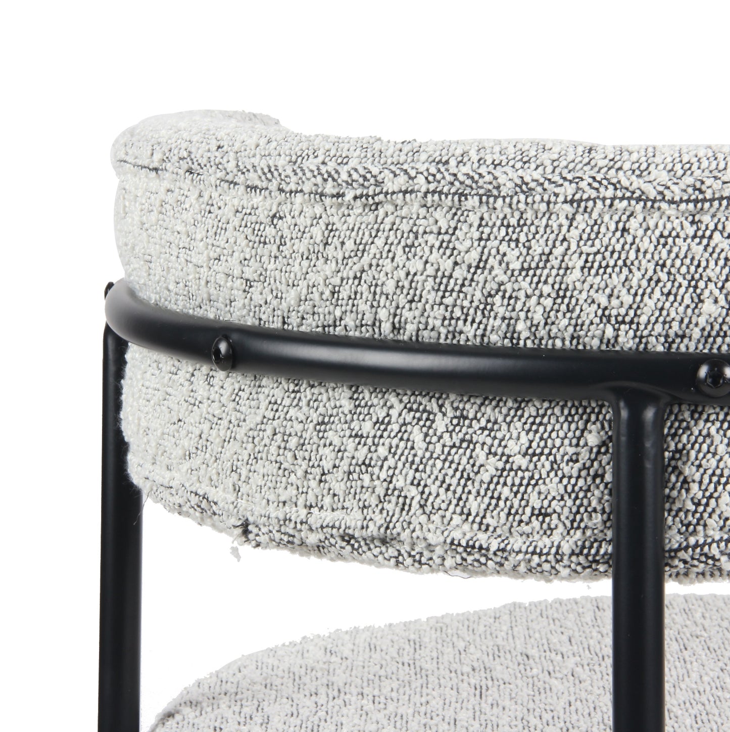 Durban 5-Piece Round Dining Set, Trestle Dining Table with 4 Boucle Chairs