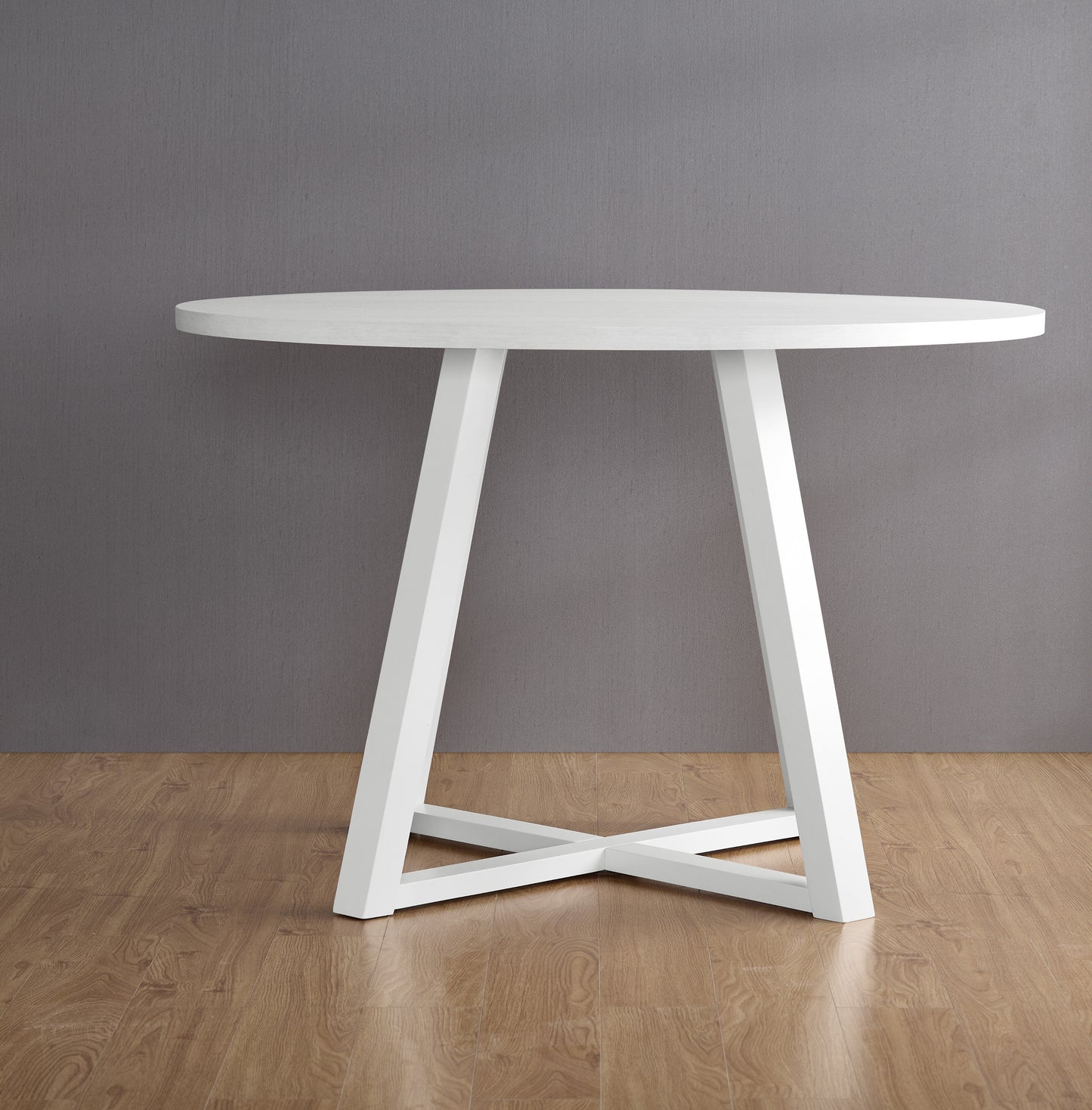 Innes 5-Piece Round Dining Set, Trestle Dining Table with 4 Stylish Chairs
