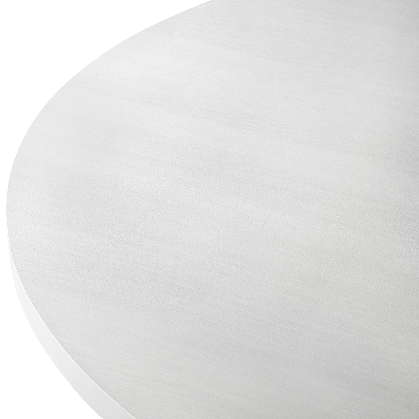 Edo Contemporary Round Dining Table, Trestle Base, White Finish