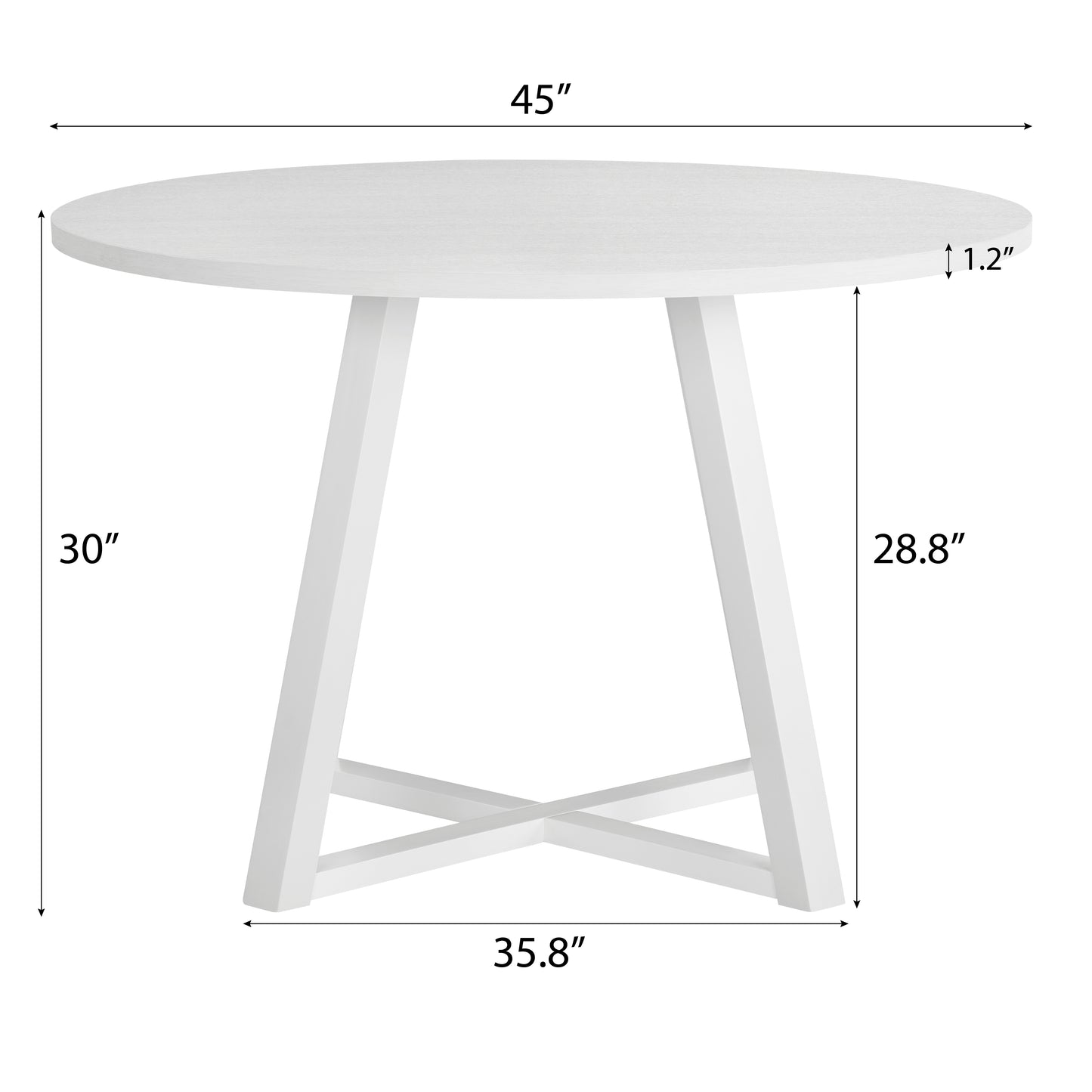Edo Contemporary Round Dining Table, Trestle Base