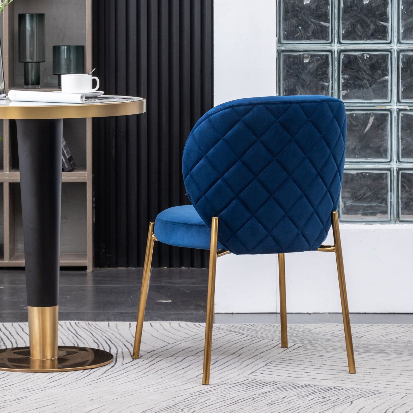 Amoa Contemporary 3-Piece Dining Set, White Round Dining Table with 2 Chairs