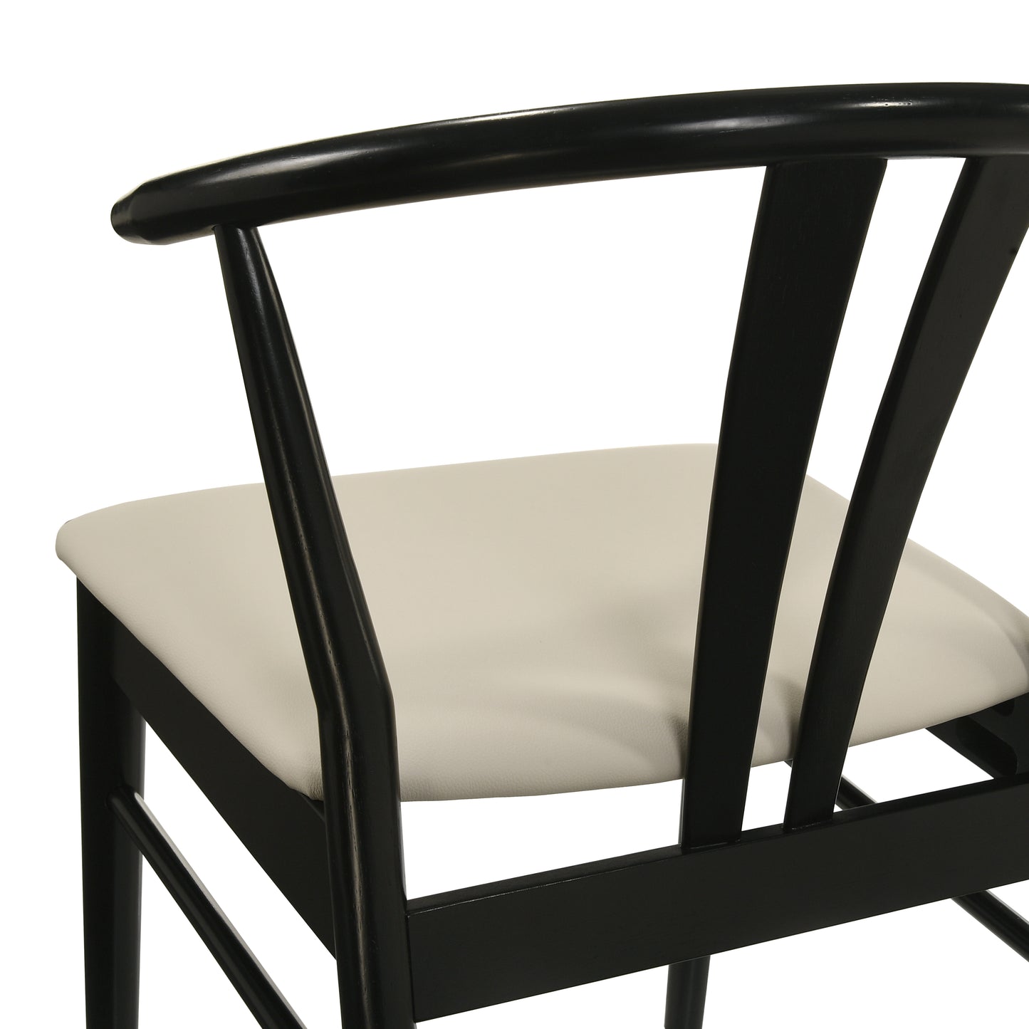Roundhill Furniture Lavin Modern 5-Piece Dining Set, Walnut Finished Dining Table with 4 Wishbone Chairs