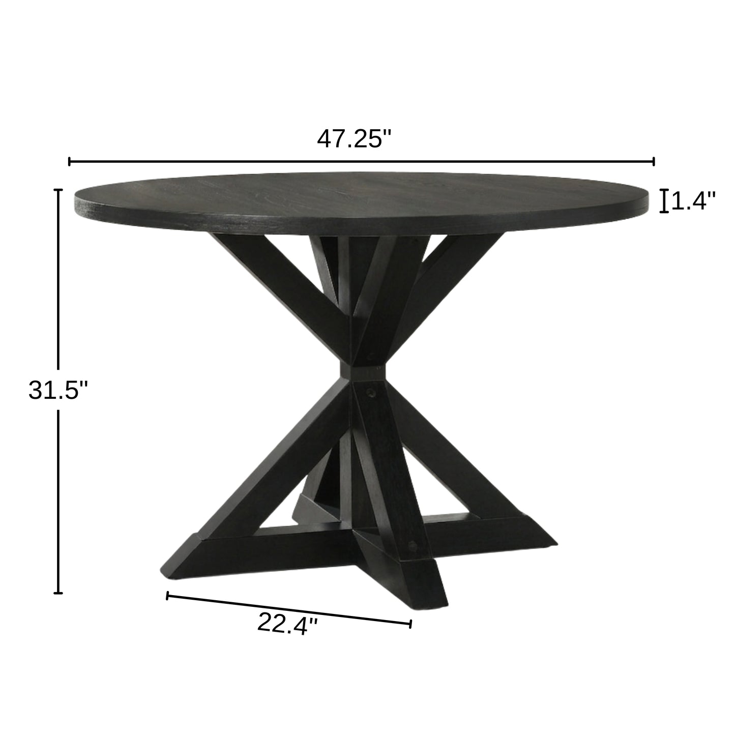 Windvale Cross-Buck Base Dining Table