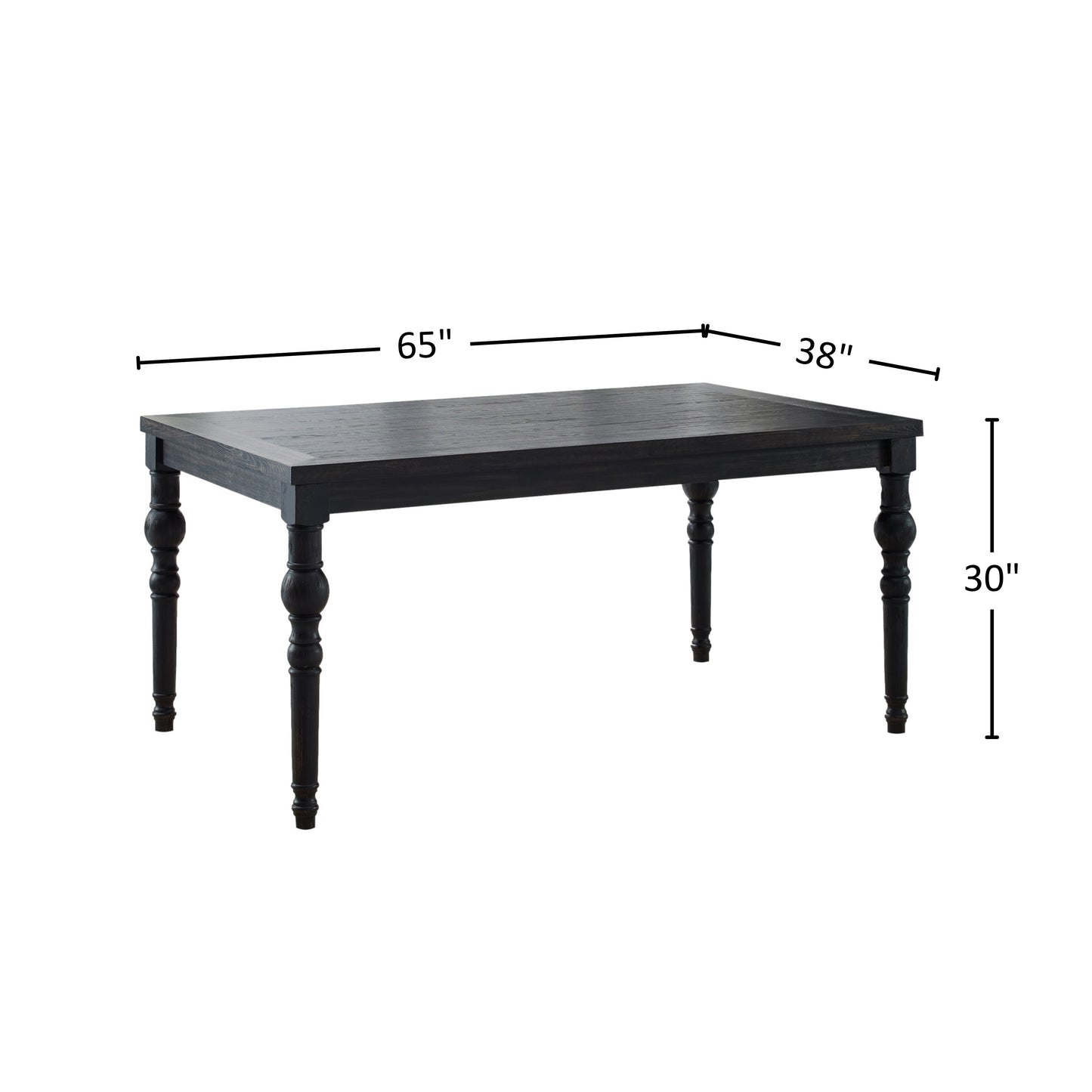 Leviton Urban Style Wood Dark Wash Turned-Leg Dining Table