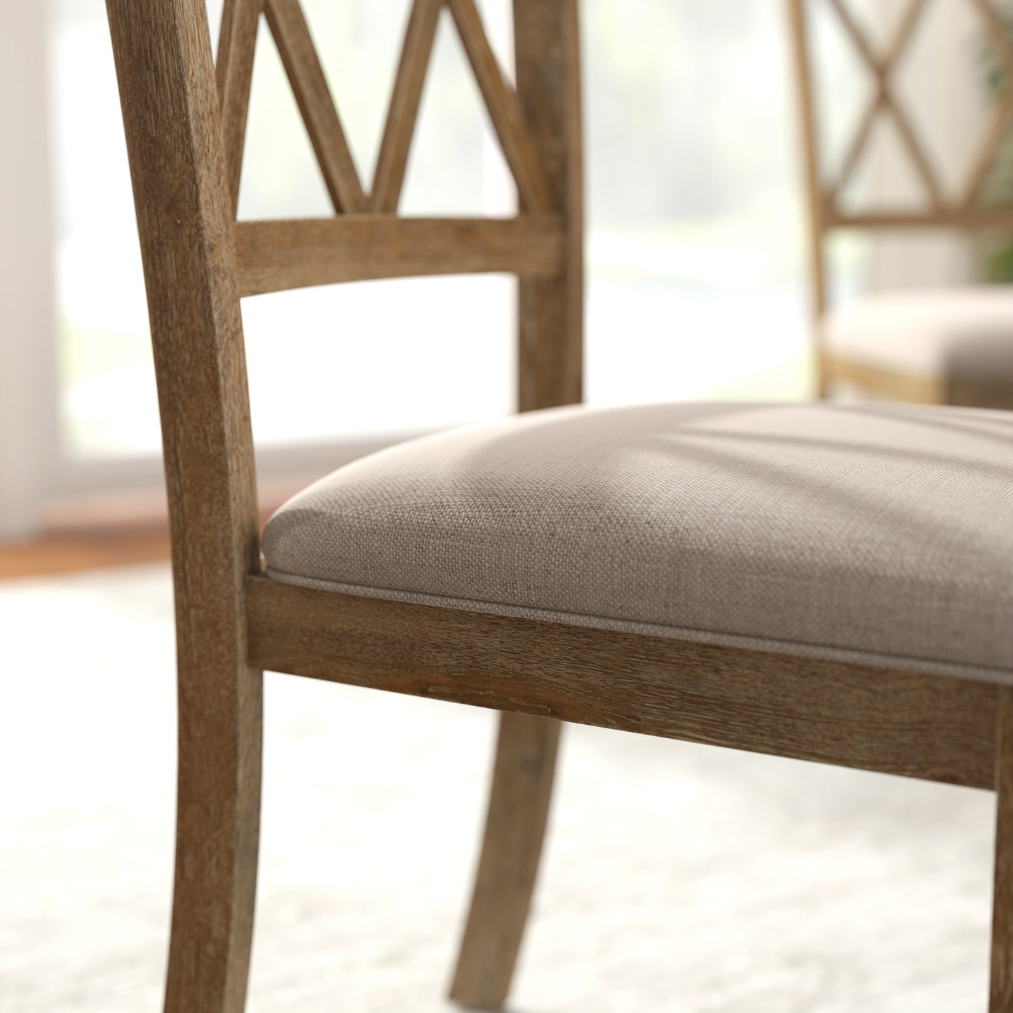 Windvale Upholstered Cross-back Dining Chair, Set of 2