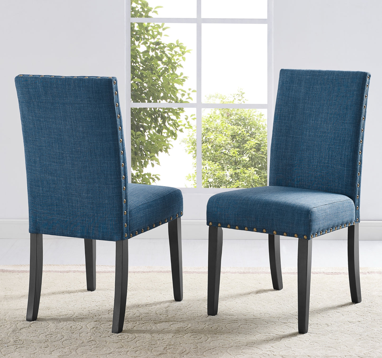Nuevo 5-Piece Round Dining Set, Pedestal Dining Table with 4 Chairs