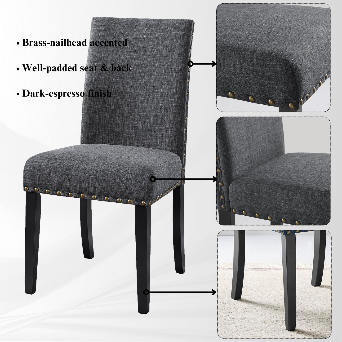 Nuevo 5-Piece Round Dining Set, Pedestal Dining Table with 4 Chairs