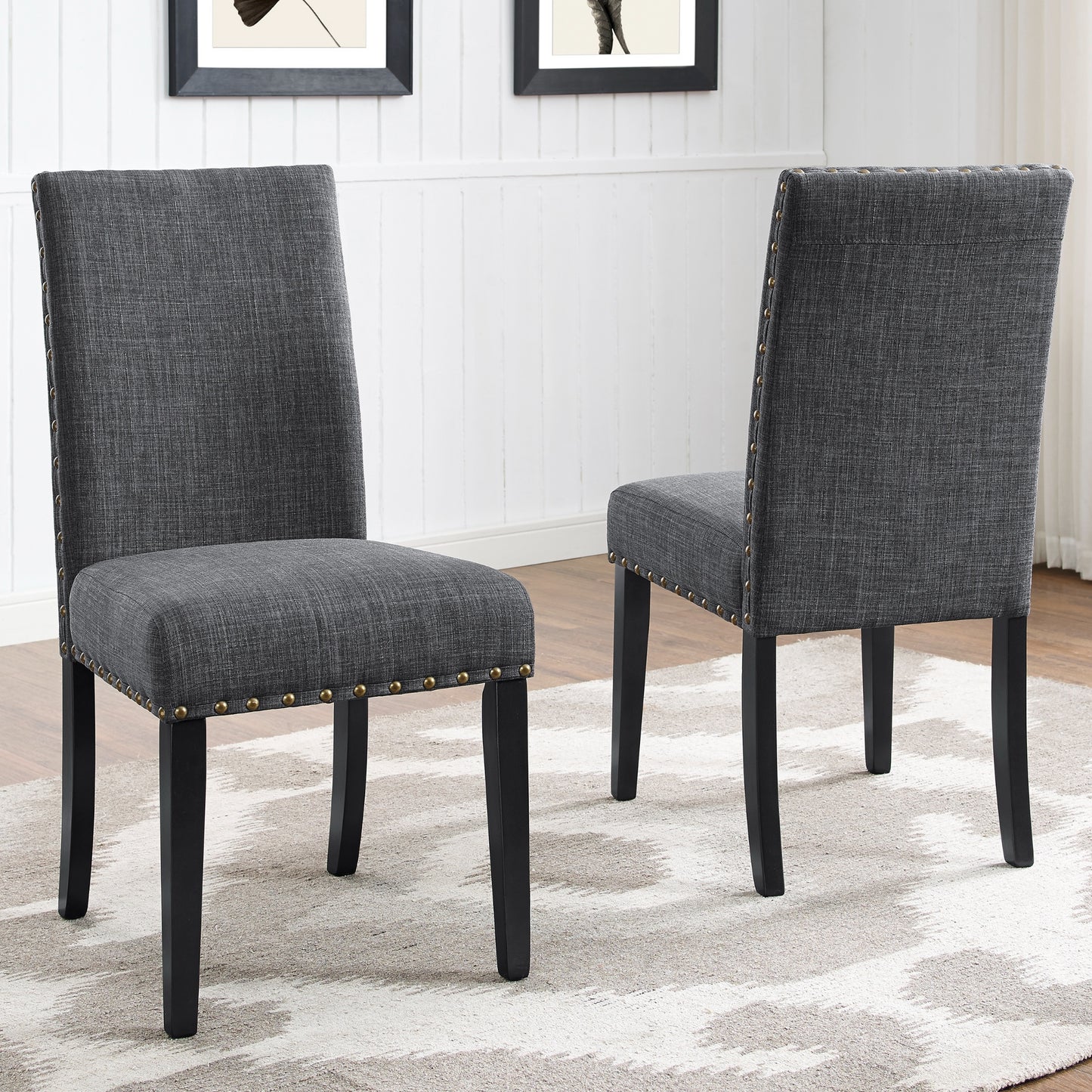 Nuevo 5-Piece Round Dining Set, Pedestal Dining Table with 4 Chairs