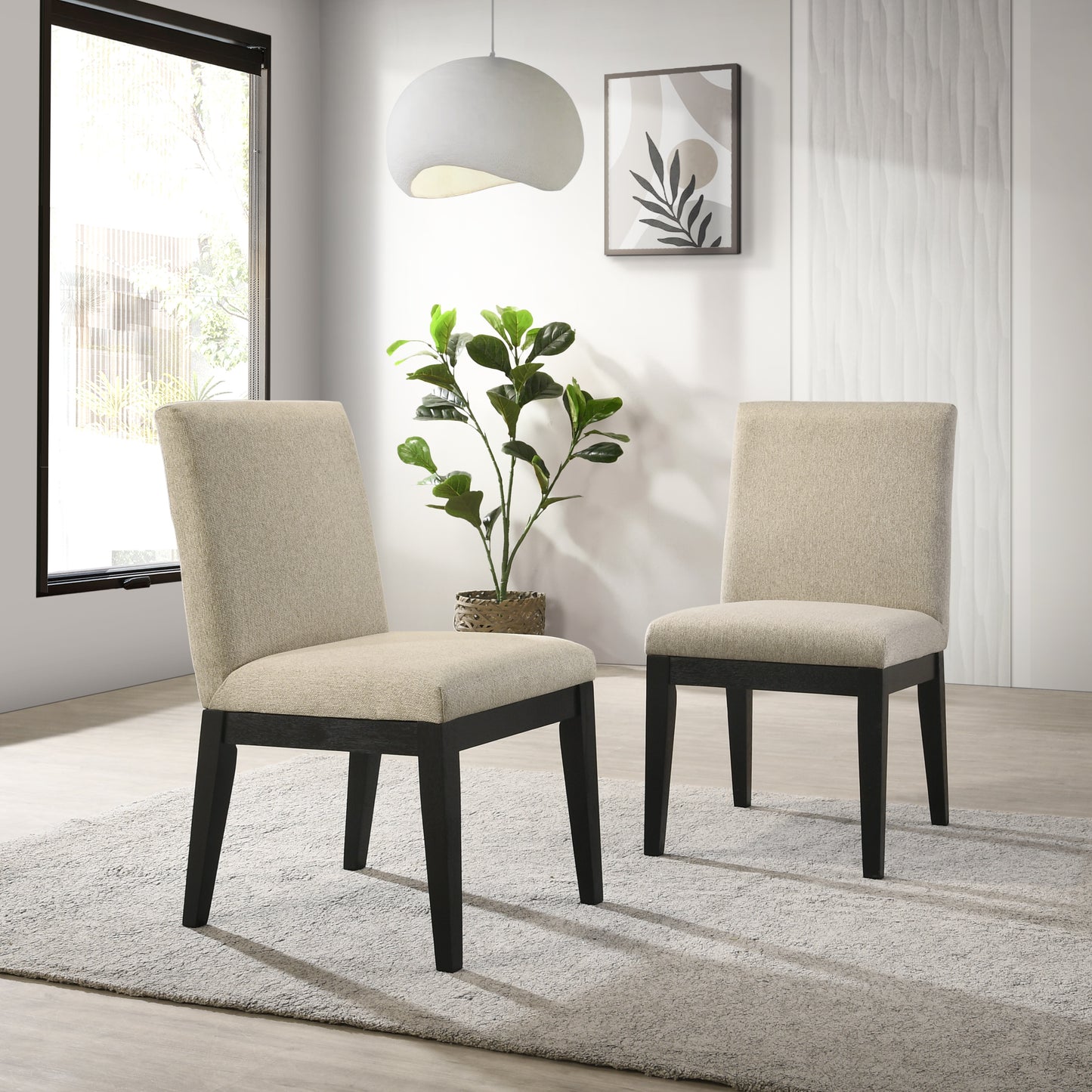 Rocco Contemporary 5-Piece Dining Set, Round Pedestal Table with 4 Chairs
