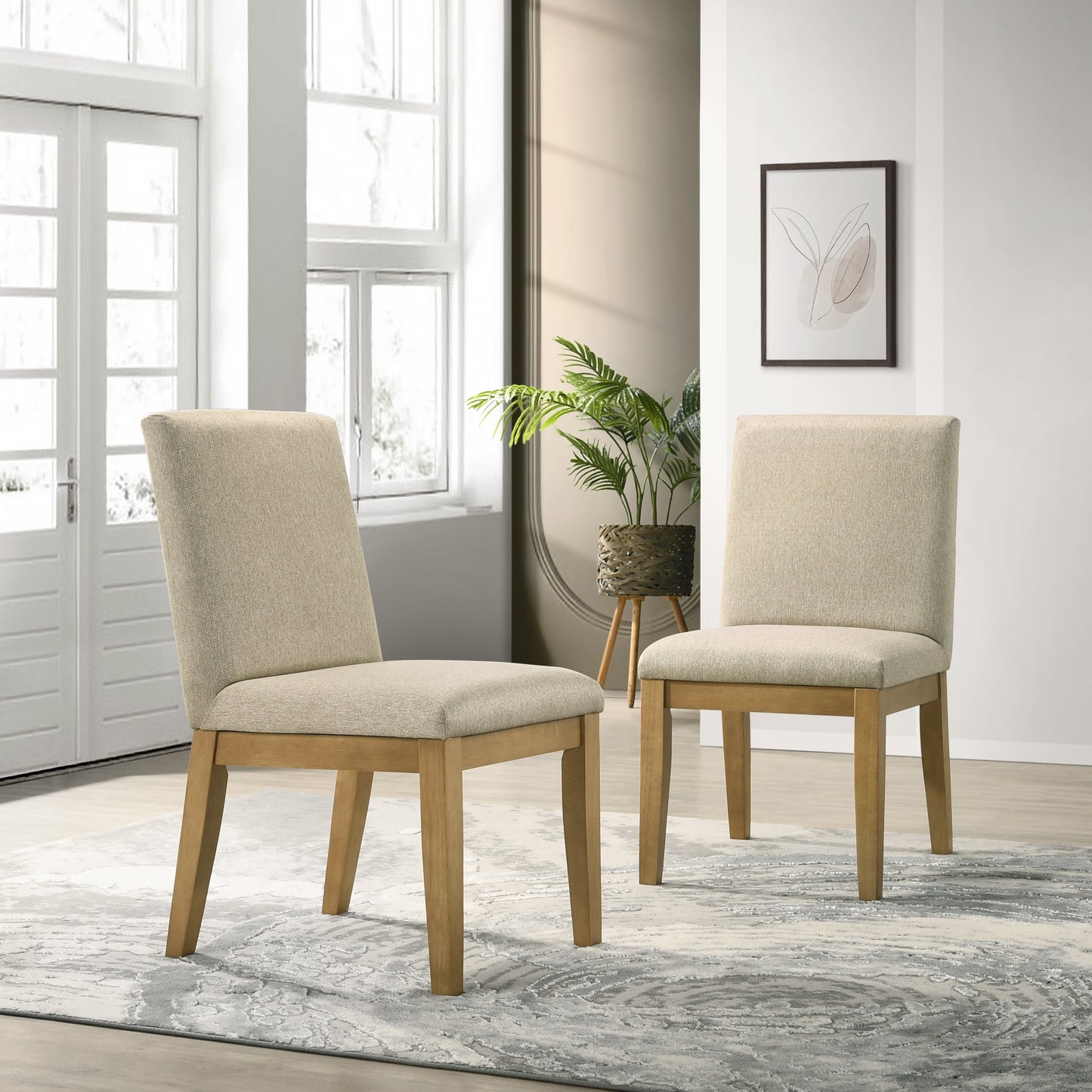 Rocco Contemporary 5-Piece Dining Set, Round Pedestal Table with 4 Chairs