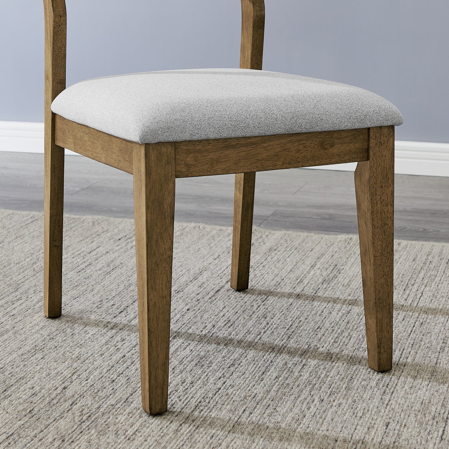 Roundhill Furniture Parker Dining Set, Trestle Dining Table with Stylish Chairs, Light Oak