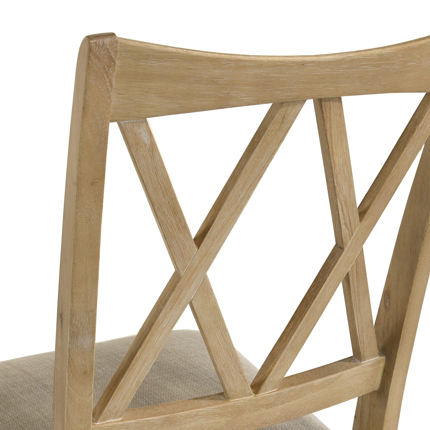 Roundhill Furniture Verta 6-Piece Dining Table with 4 Cross Back Dining Chairs and Bench, Light Oak Finish