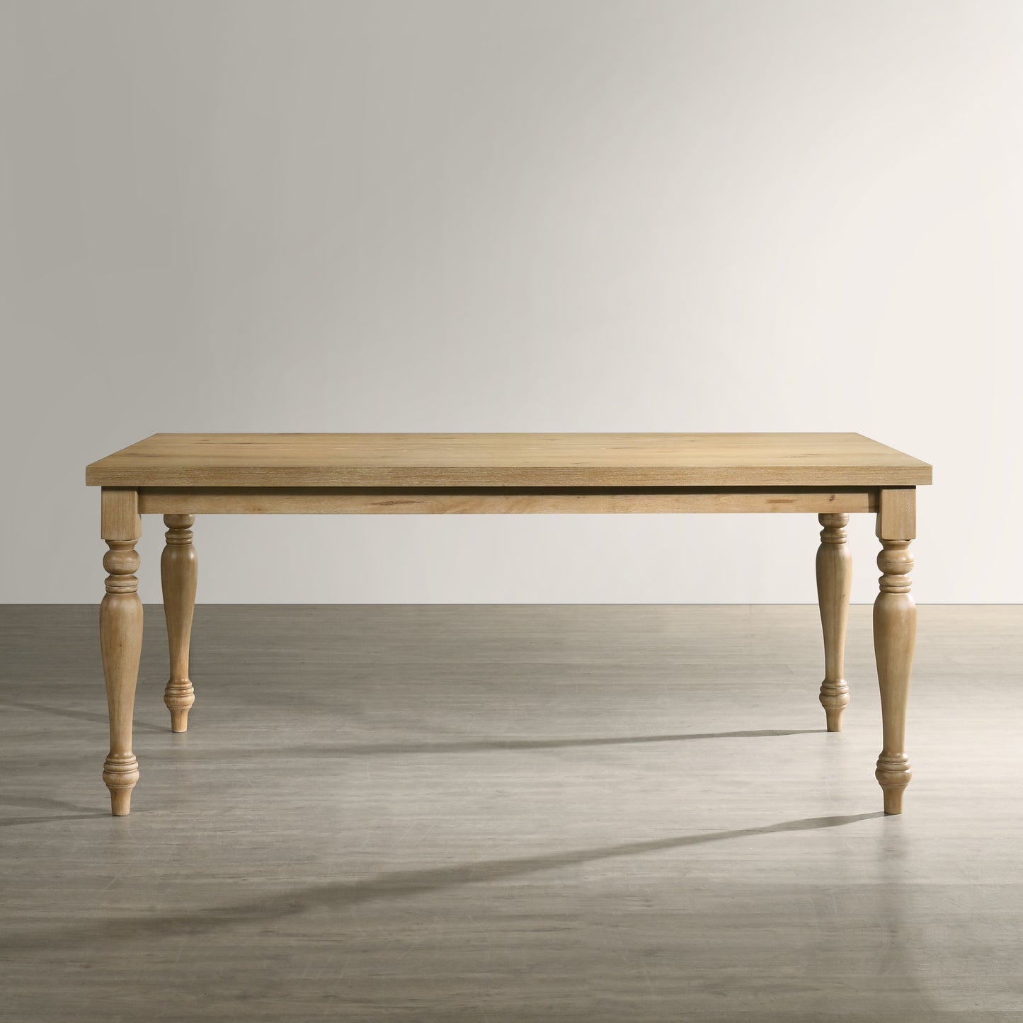 Roundhill Furniture Verta Solid Wood Leg Dining Table with Oak Veneer Top and Turned Legs