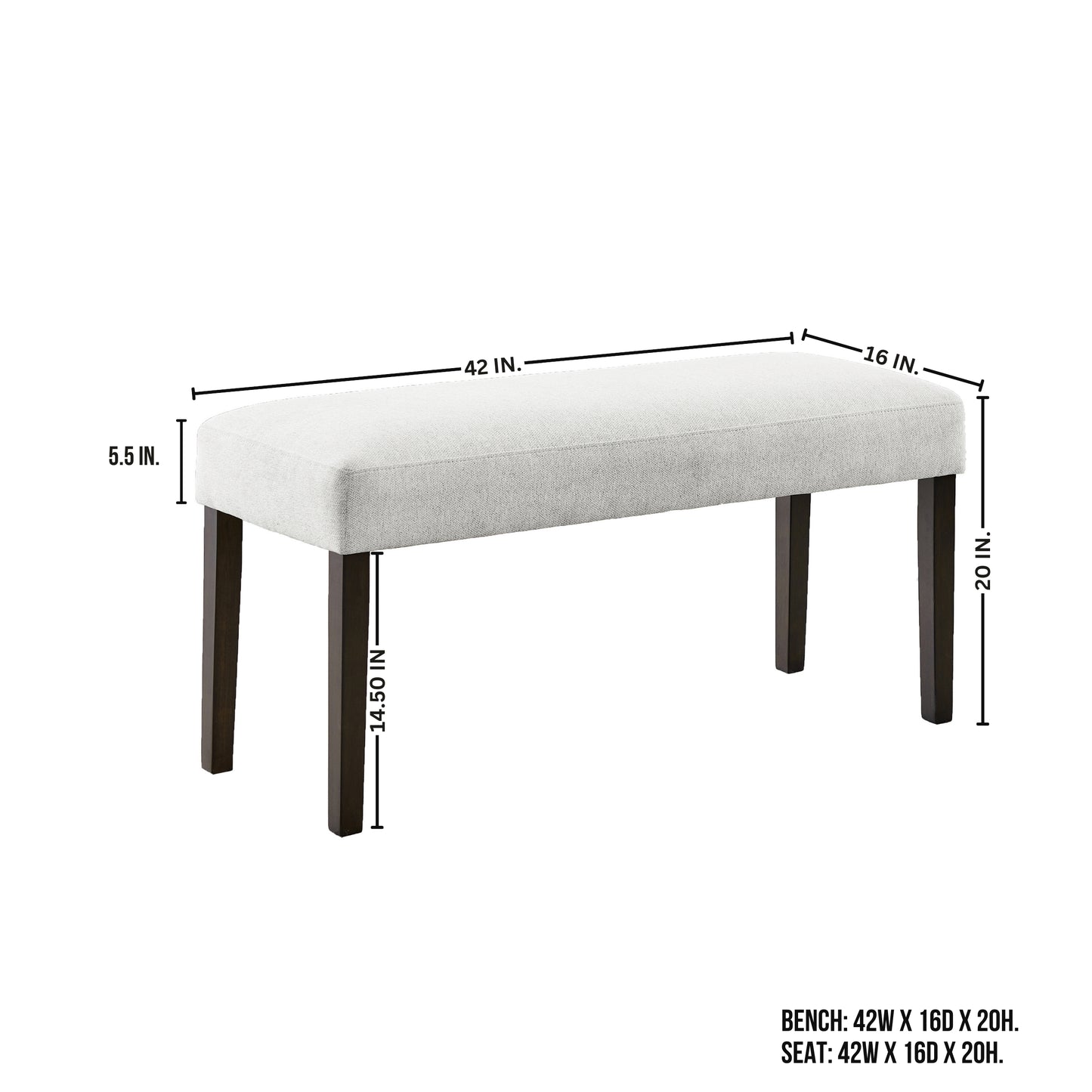 Roundhill Furniture Madison 6-Piece Dining Set, Slat-Fluted Dining Table with 4 Chairs and Bench, Gray