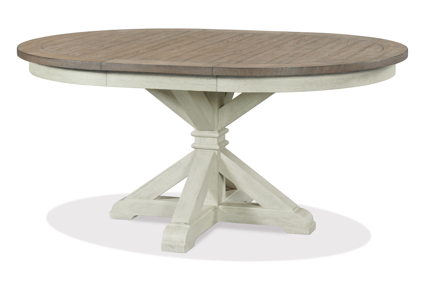 Roundhill Furniture Harola 7-Piece Dining Set, Round Pedestal Dining Table with 18" Leaf, 6 Side Chairs