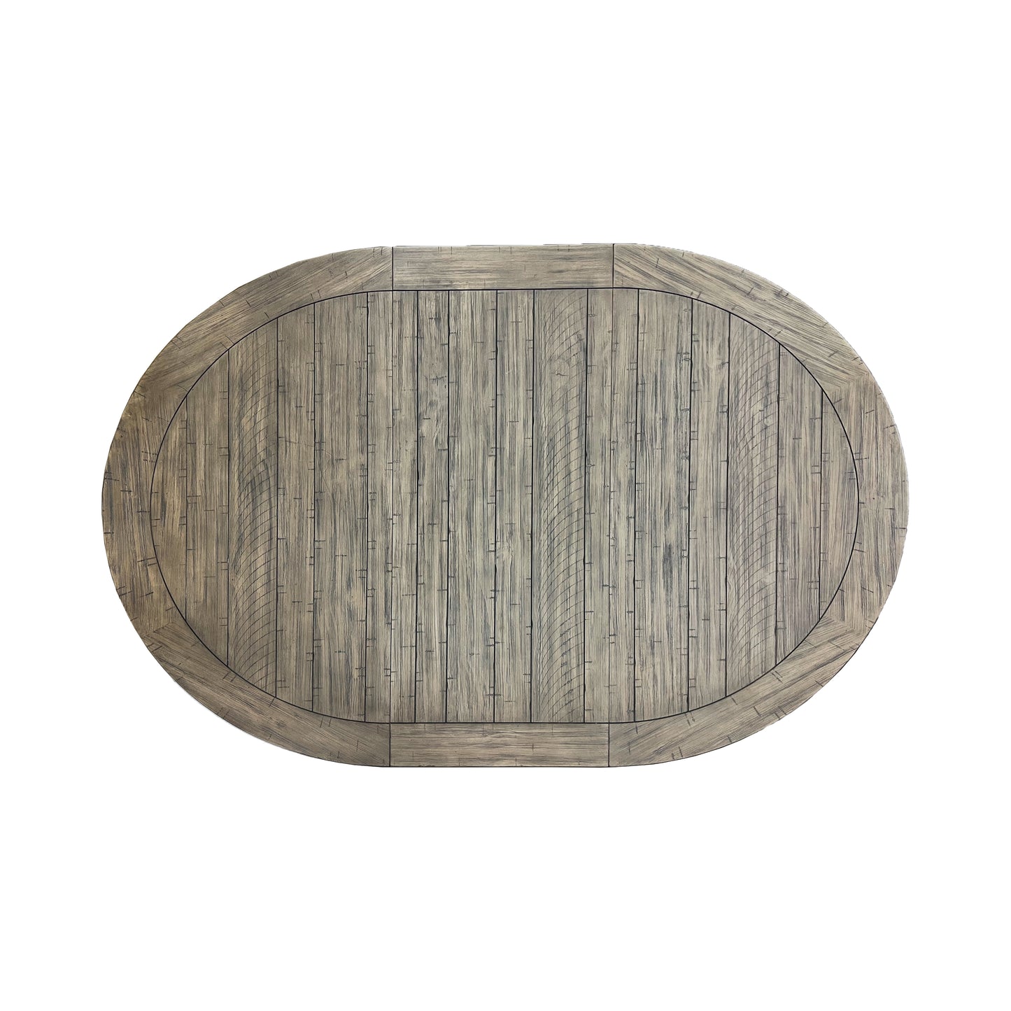 Roundhill Furniture Harola Round Pedestal Dining Table with 18" Leaf, Distressed Pine Finish