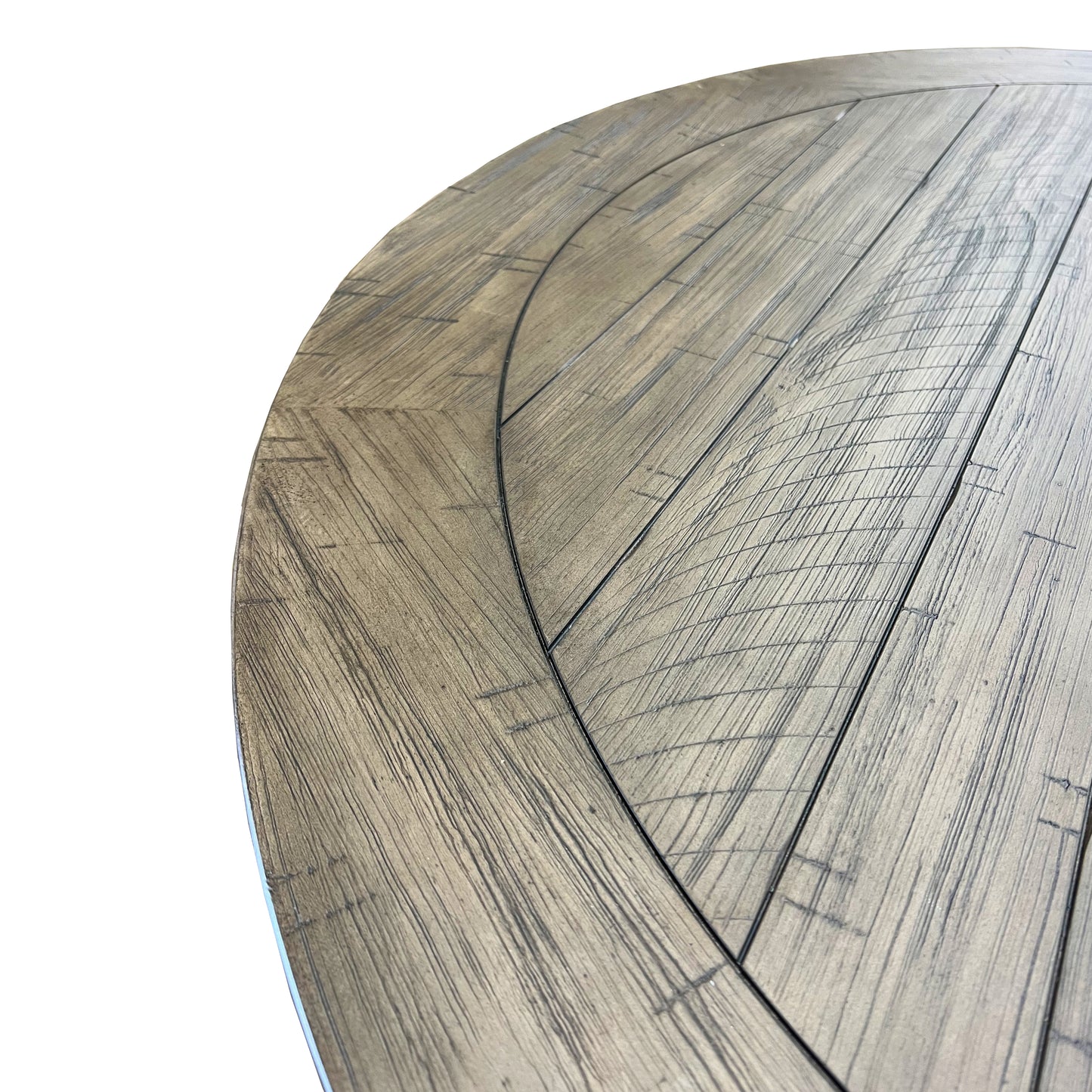 Roundhill Furniture Harola Round Pedestal Dining Table with 18" Leaf, Distressed Pine Finish
