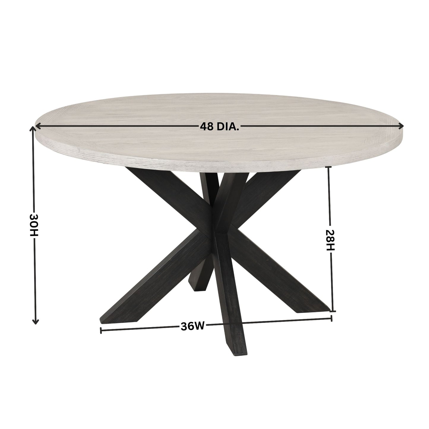 Gates 5-Piece Round Dining Set, Criss-Cross Dining Table with 4 Stylish Chairs, Light Gray