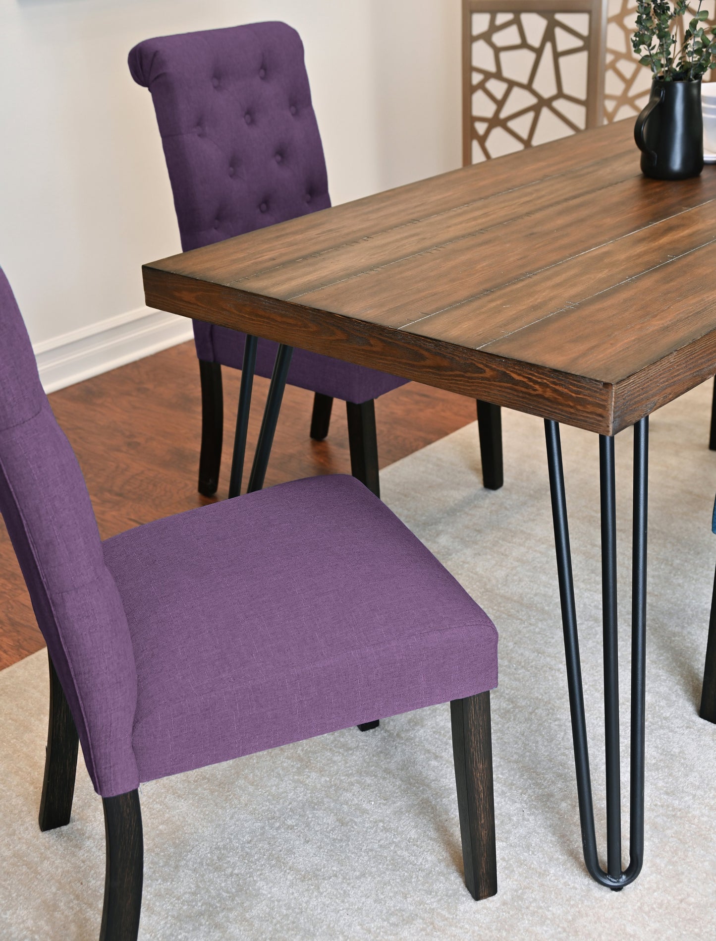 Ashford 5-Piece Dining Set, Hairpin Dining Table with 4 Chairs, 4 Color Options