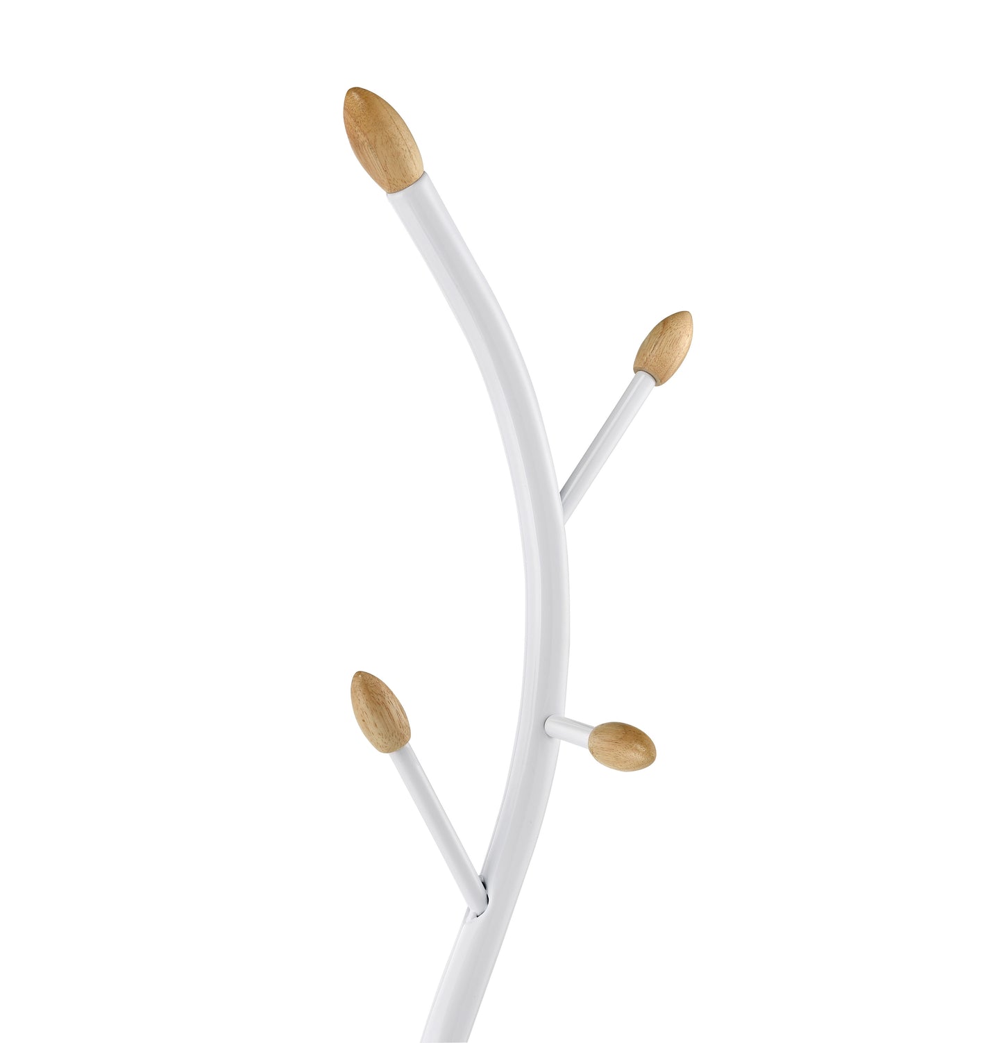 Arles Metal White and Oak Standing Coat Rack