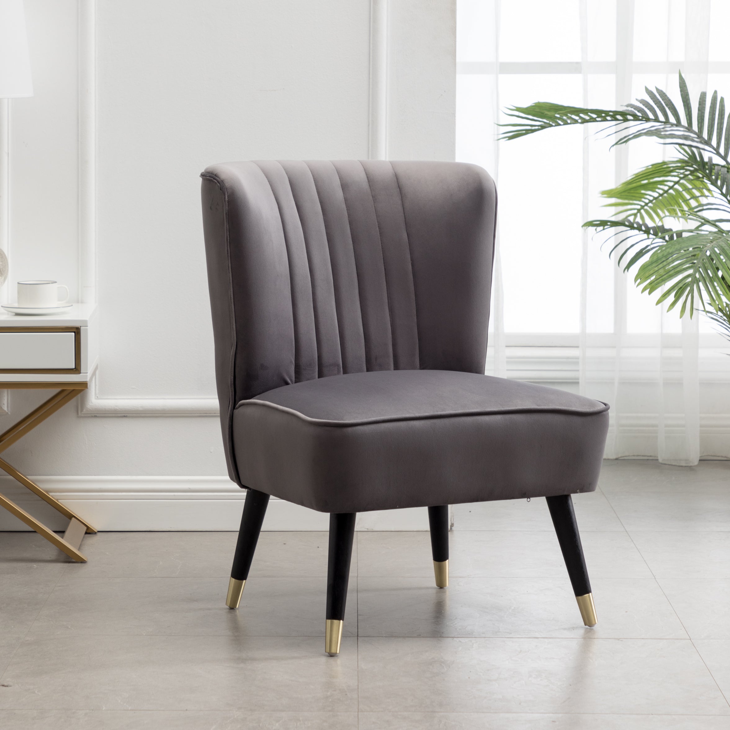 Grey velvet best sale cocktail chair