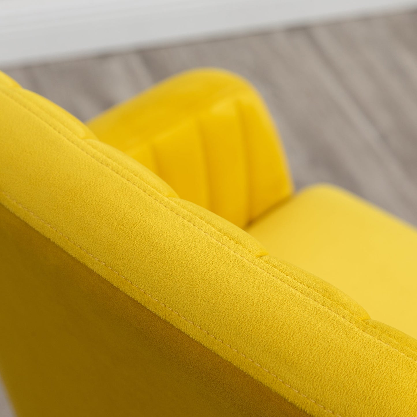 Tuchico Contemporary Velvet Upholstered Accent Chair, Yellow