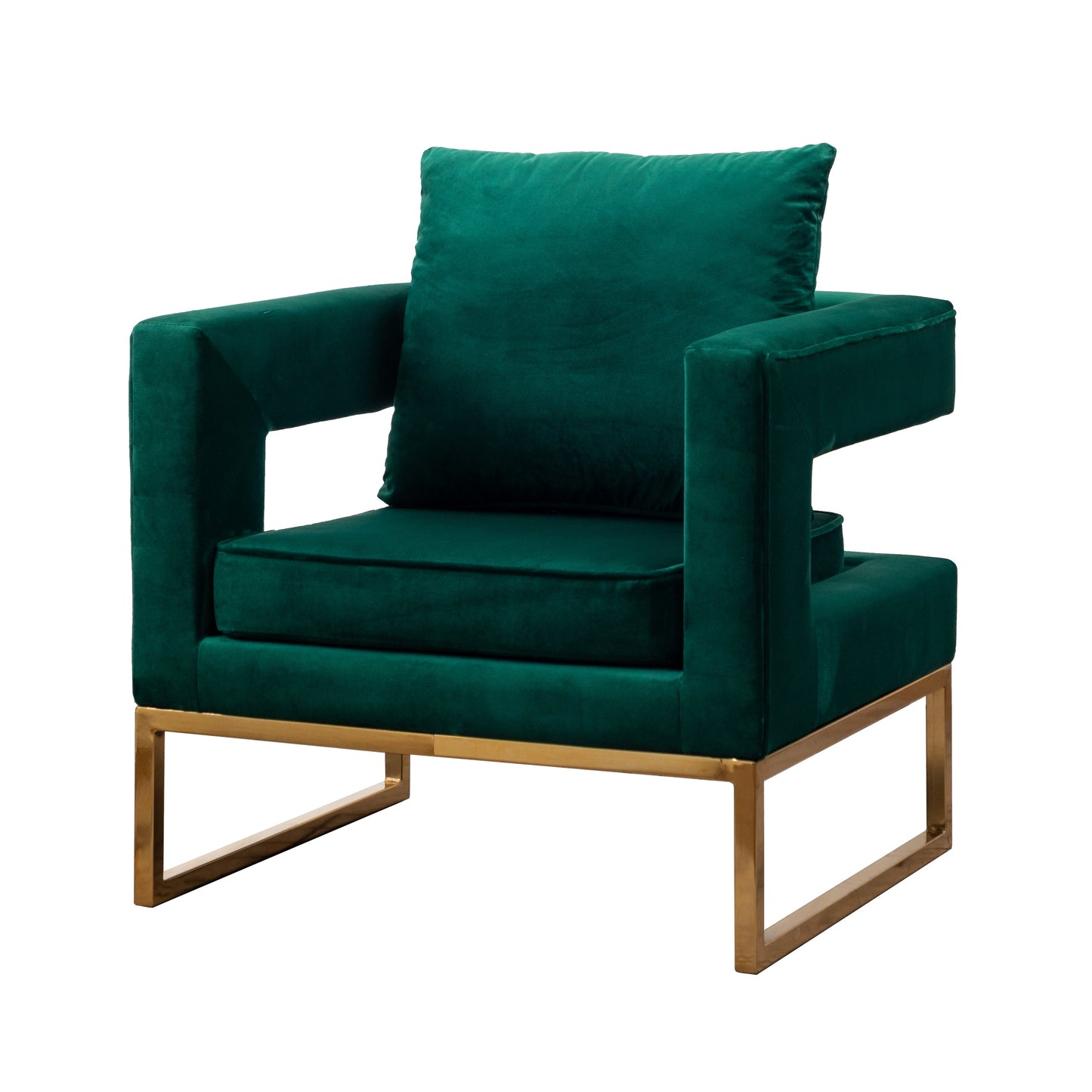 Lenola Contemporary Upholstered Accent Arm Chair, Green