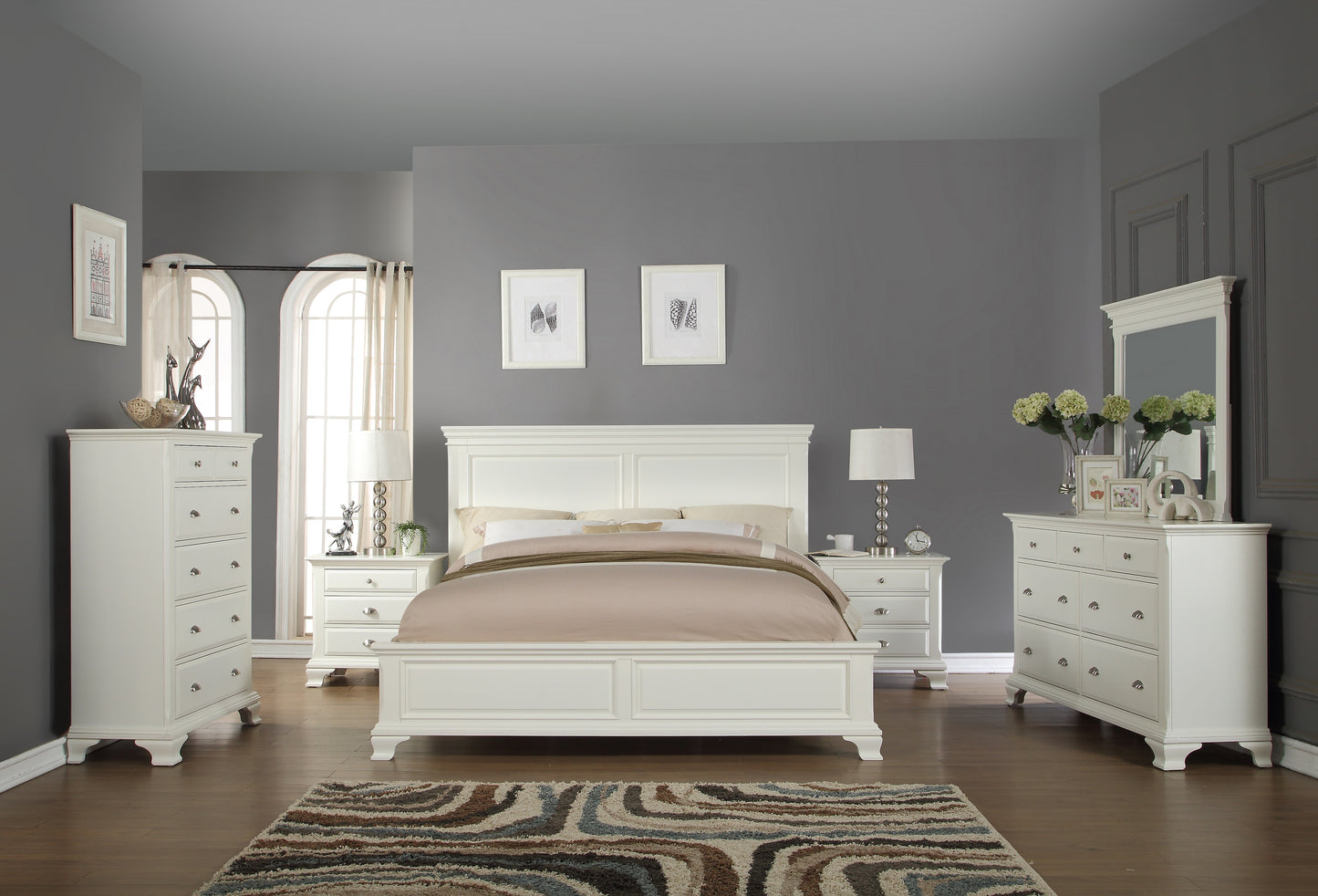 Laveno Contemporary White Wood Bedroom Collection