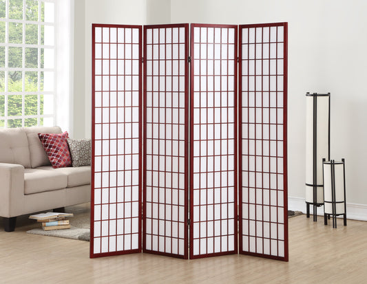 4 Panel Cherry Oriental Shoji Screen / Room Divider