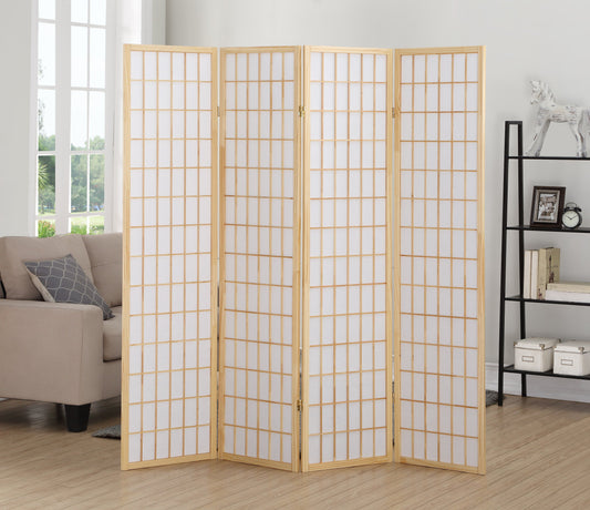 4 Panel Natural Oriental Shoji Screen / Room Divider