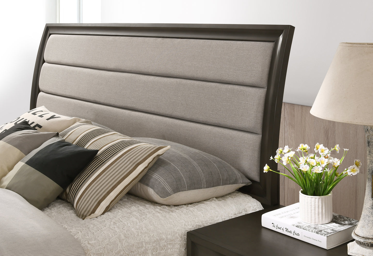 Asger Antique Gray Finish Wood Bedroom Collection