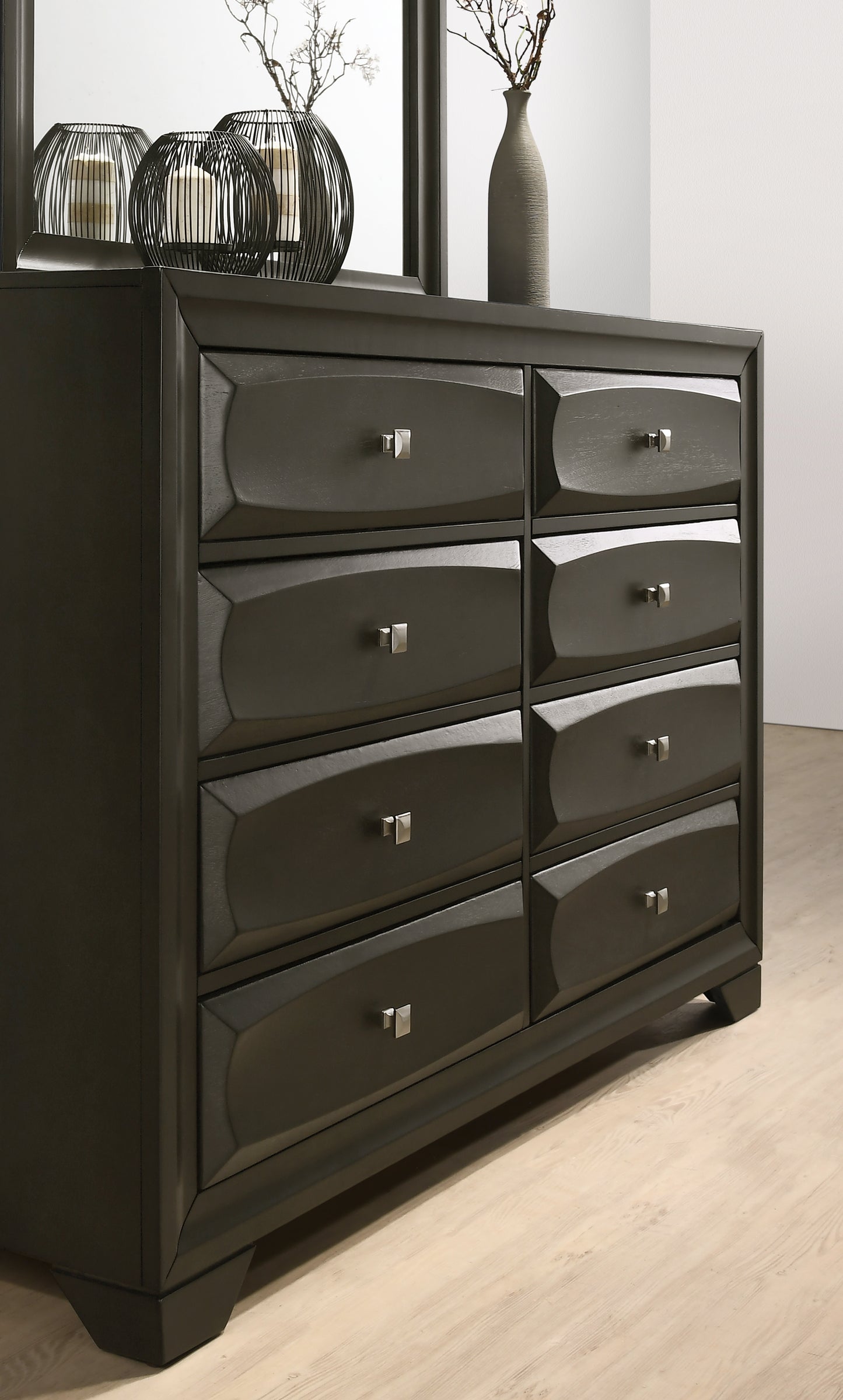 Asger Antique Gray Finish Wood Bedroom Collection