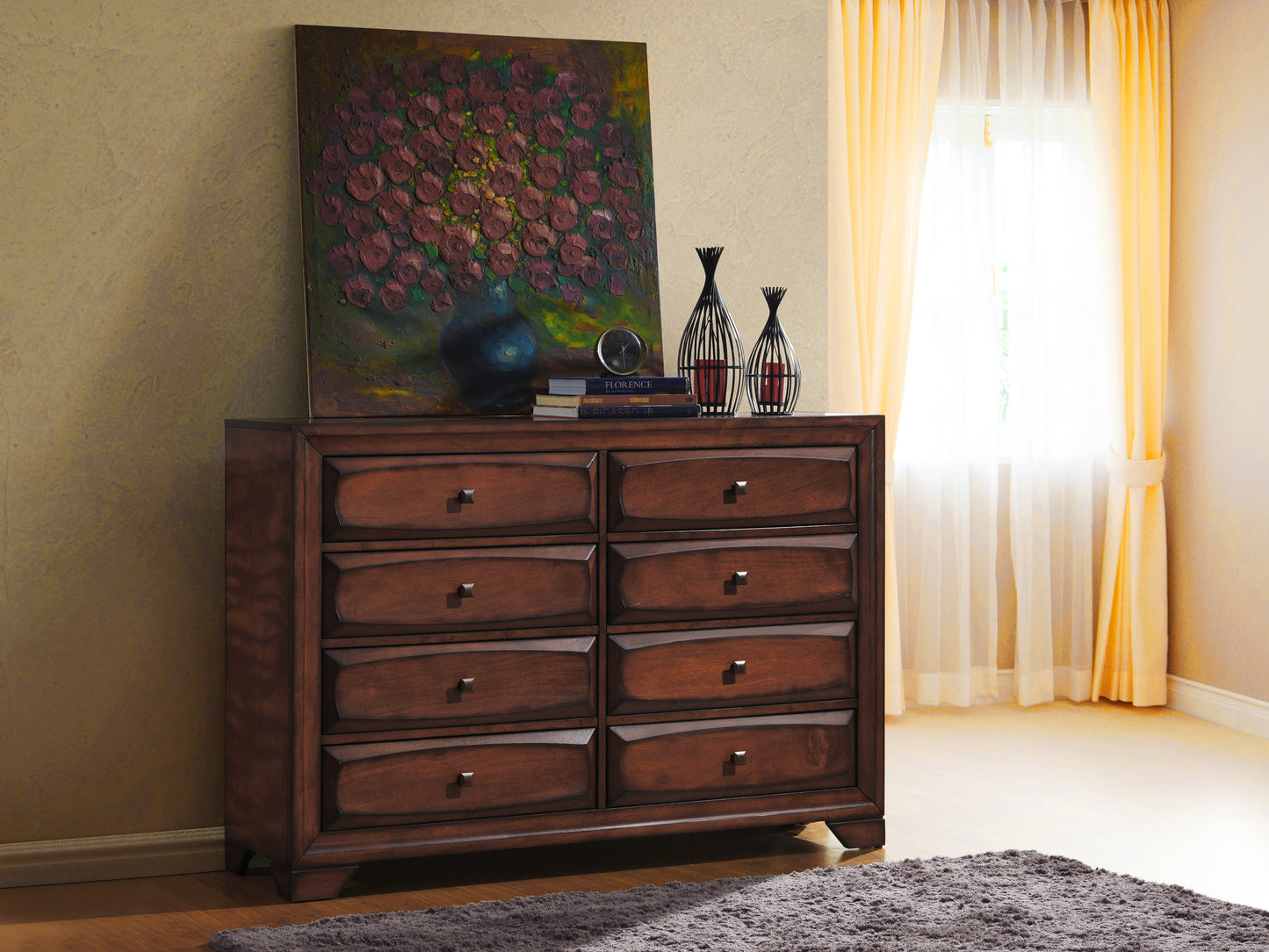 Asger Antique Oak Finish Wood Bedroom Collection