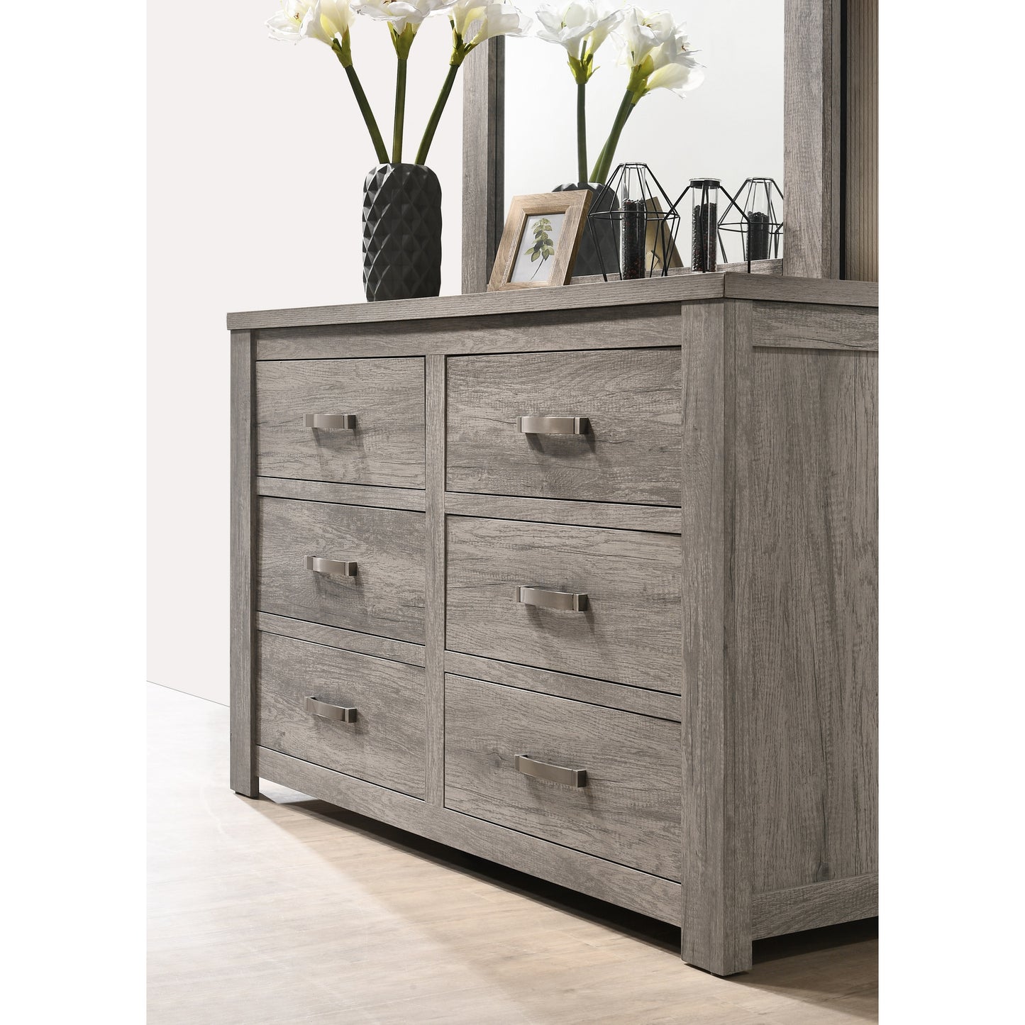 Floren Contemporary Weathered Gray Wood Bedroom Collection