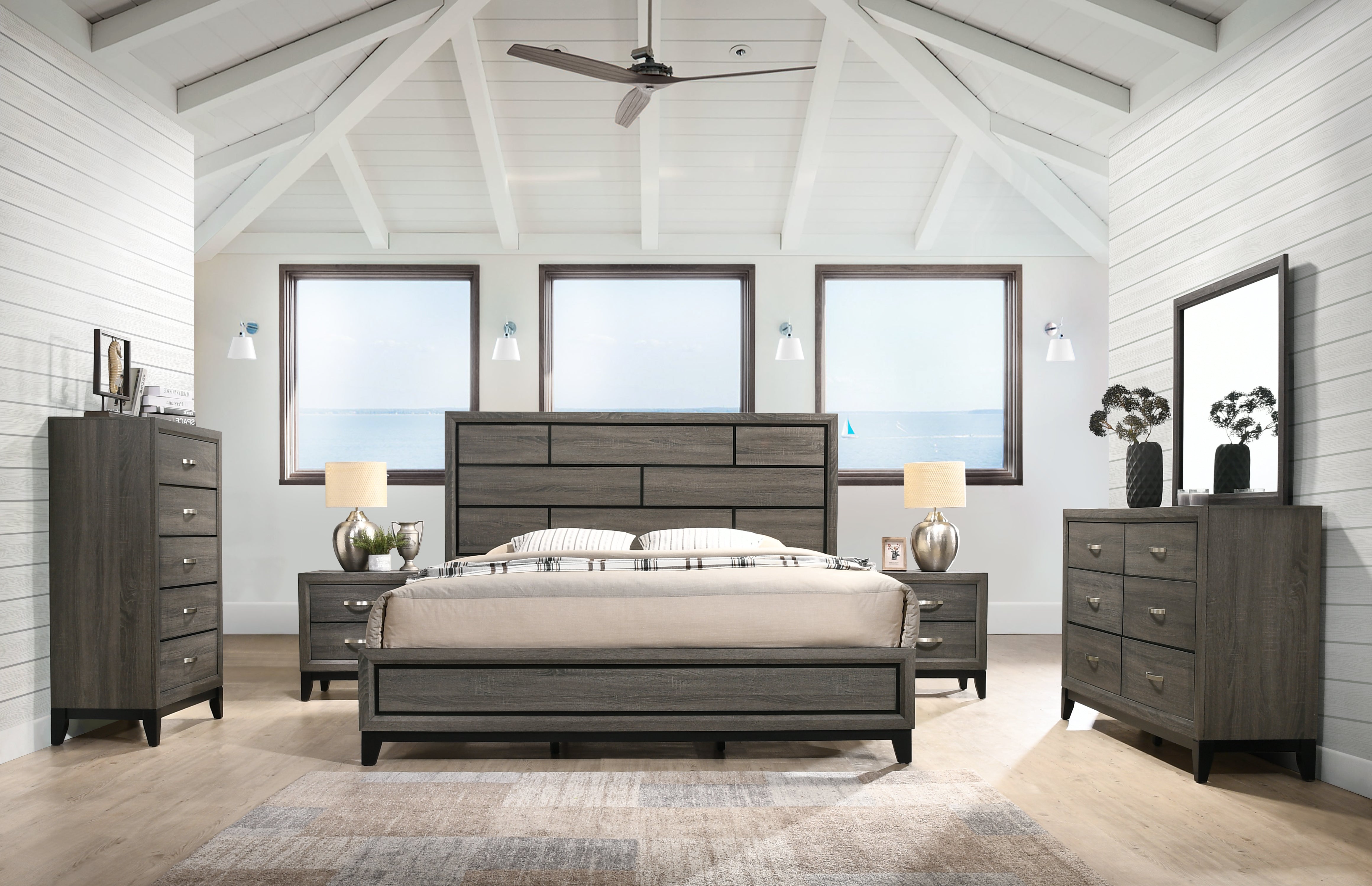 Stout Contemporary Panel Bedroom Collection – Roundhill Furniture