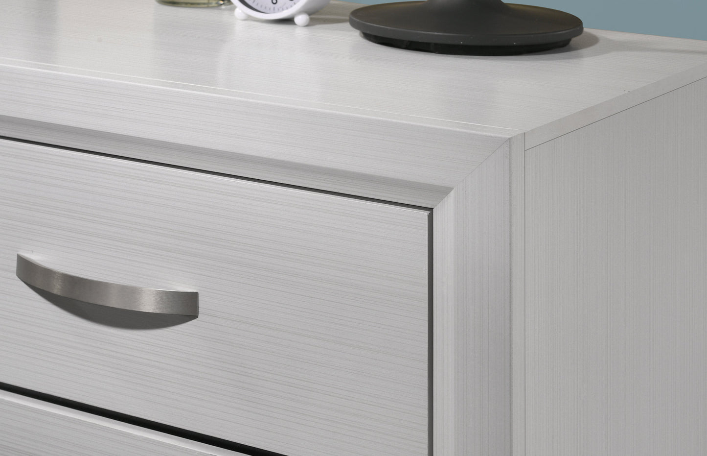 Stout Contemporary 2-Drawer Metal Bar Pulls Wood Nightstand, White
