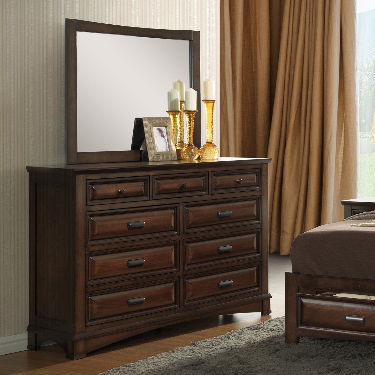 Broval Light Espresso Finish Wood Bedroom Collection