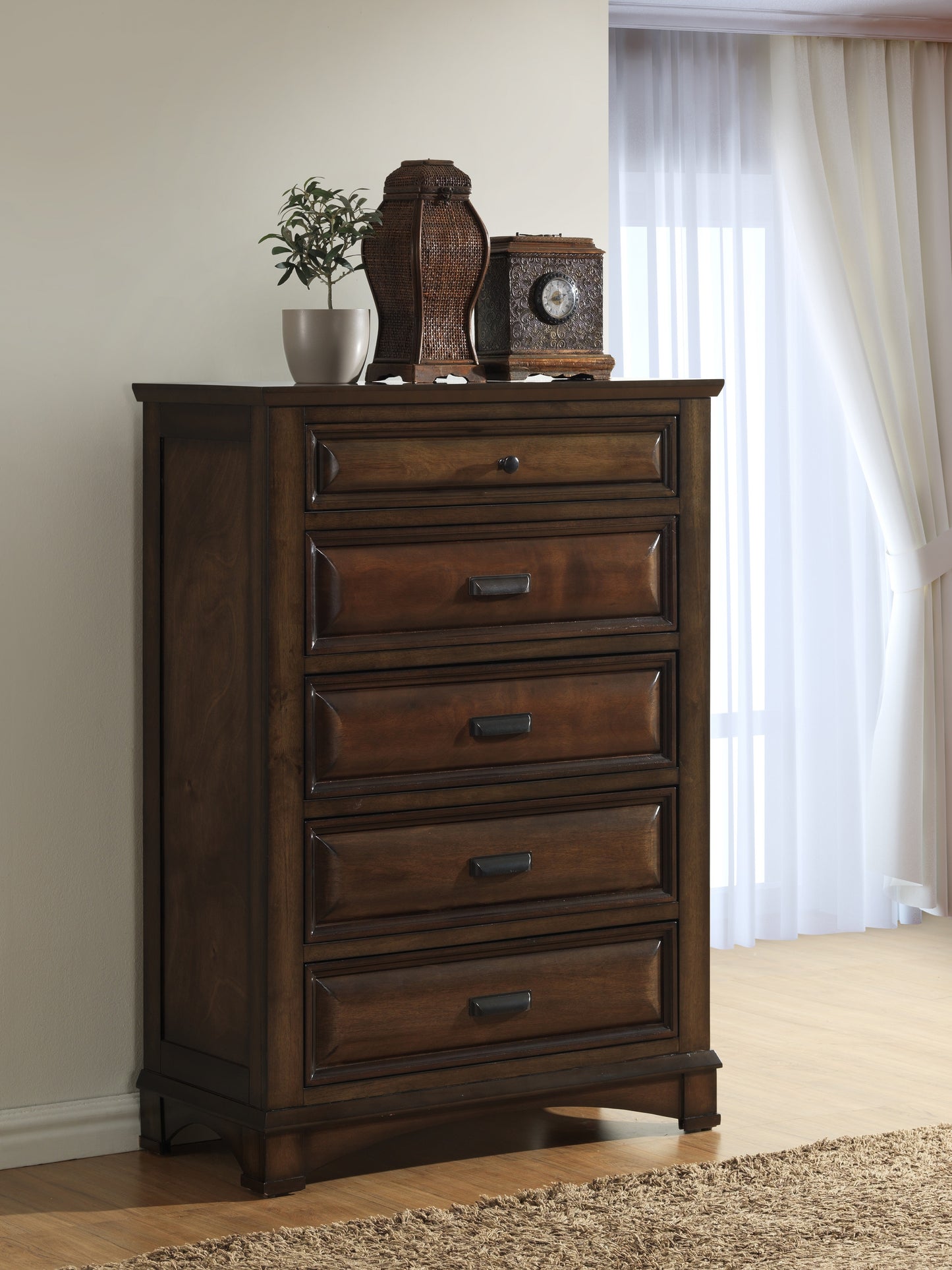 Broval Light Espresso Finish Wood Bedroom Collection