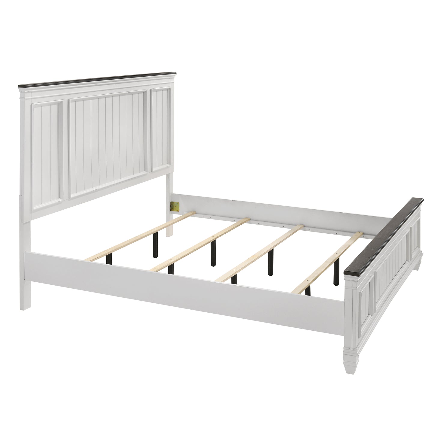 Clelane Wood Bedroom Set with Shiplap Panel Bedroom Collection, Weathered White and Gray