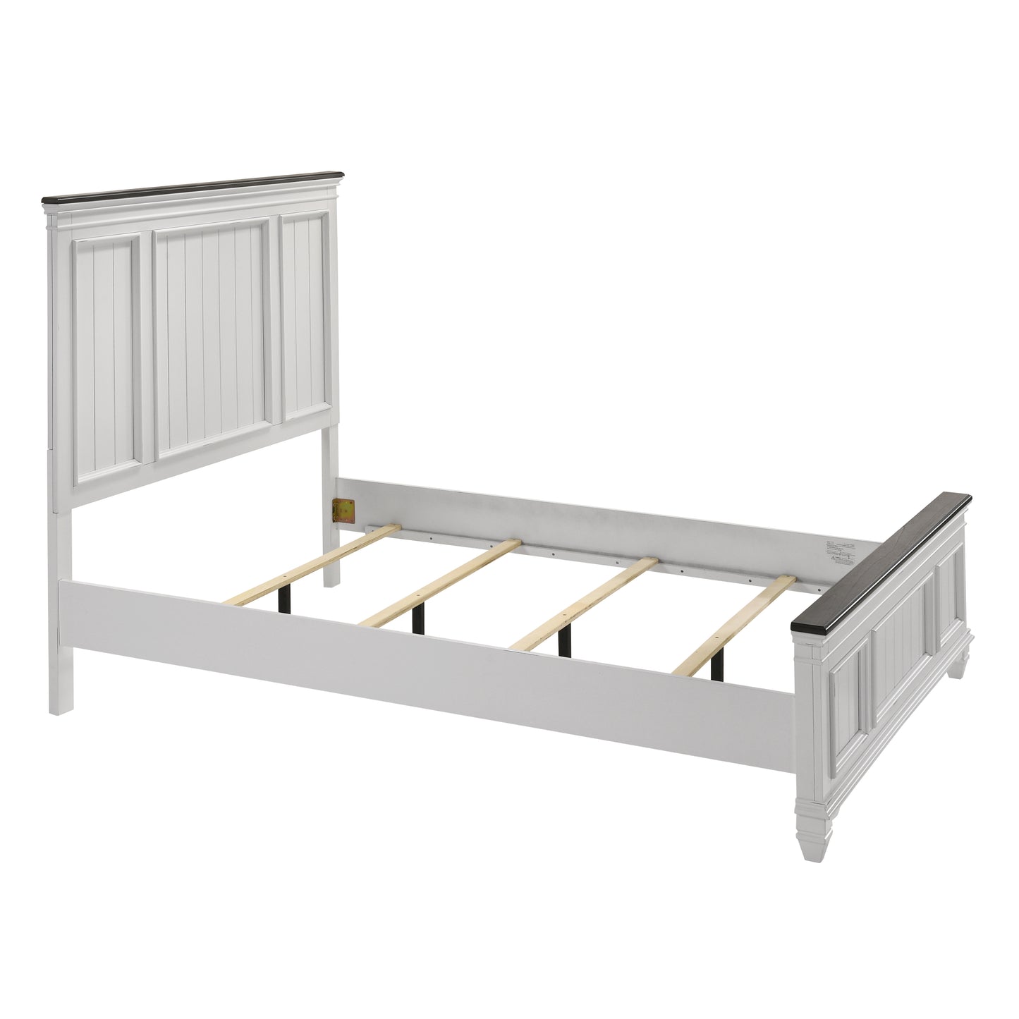 Clelane Wood Bedroom Set with Shiplap Panel Bedroom Collection, Weathered White and Gray