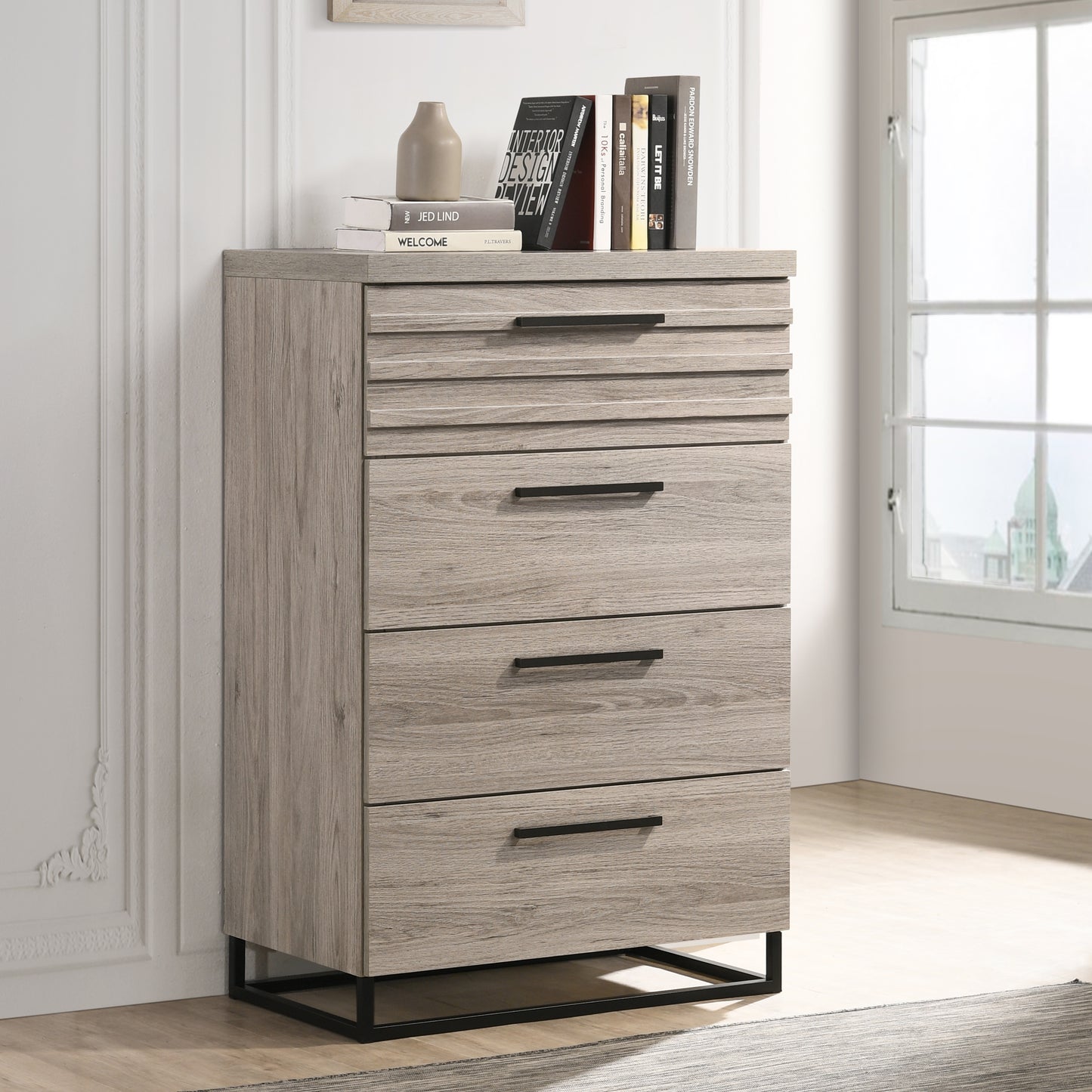 Alvear Upholstered Wood Bedroom Collection, Weathered Gray