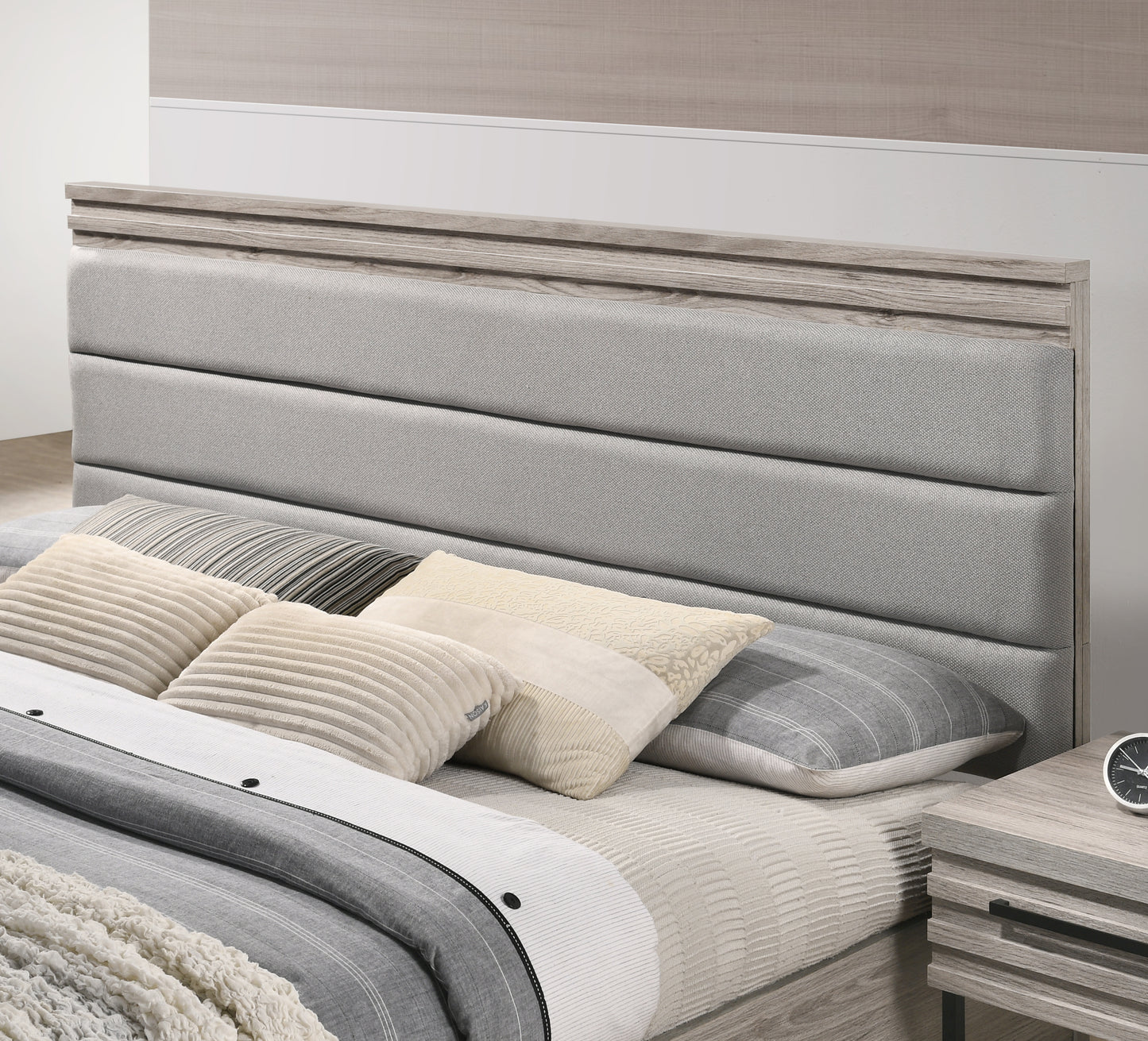Alvear Upholstered Wood Bedroom Collection, Weathered Gray
