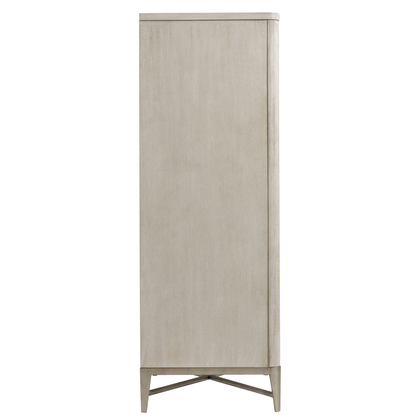 Mantalia Solid Wood 5-Drawer Chest with Metal Frame, Champagne
