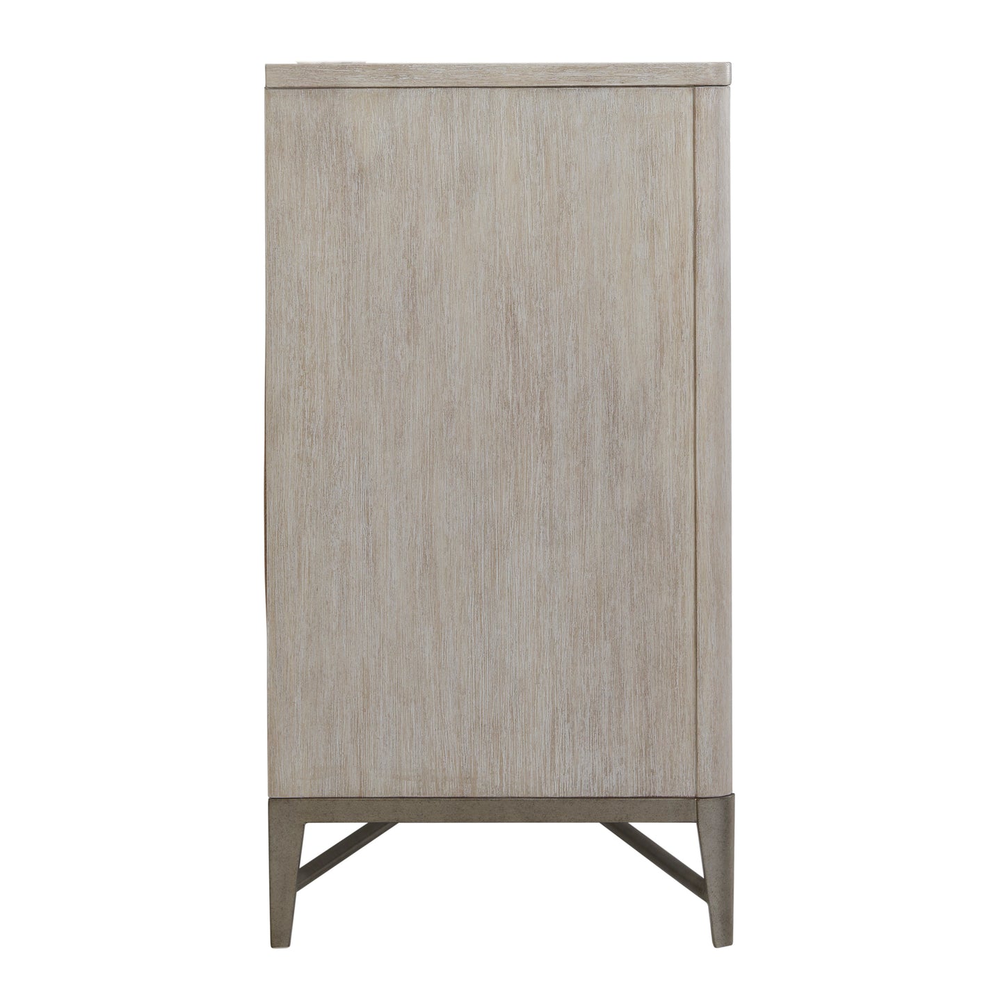 Mantalia Solid Wood 8-Drawer Dresser with Metal Frame, Champagne