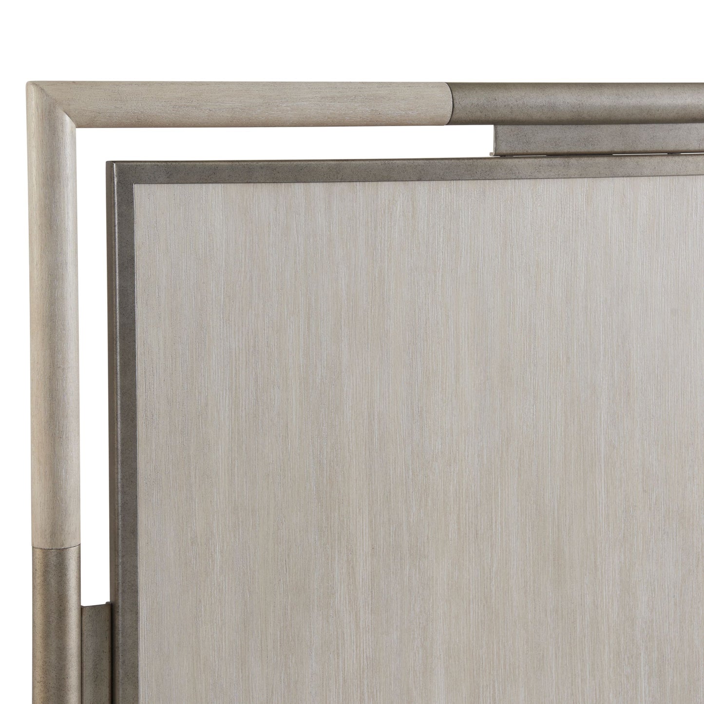 Mantalia Solid Wood Panel Bed with Metal Frame, Champagne