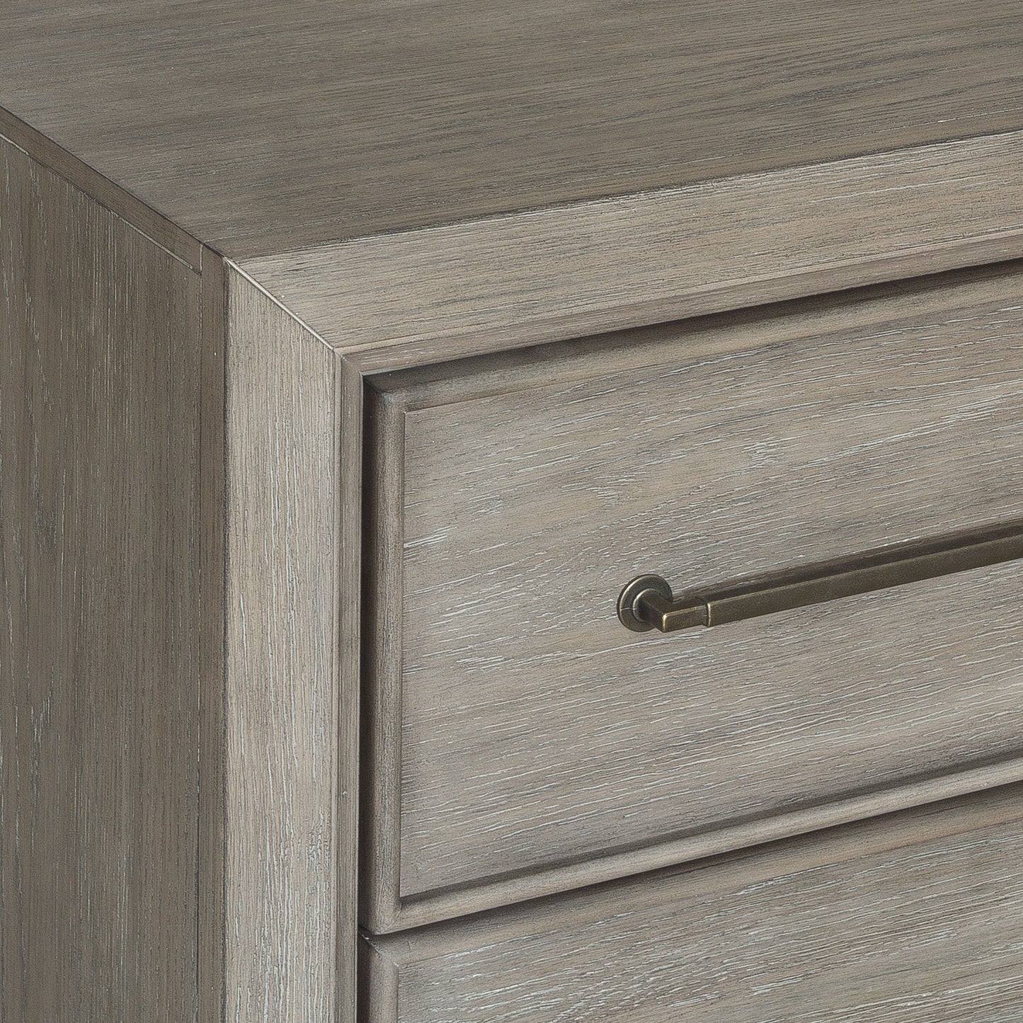 Ennesley Wood 2 Drawers Nightstand with USB Charger, Gray
